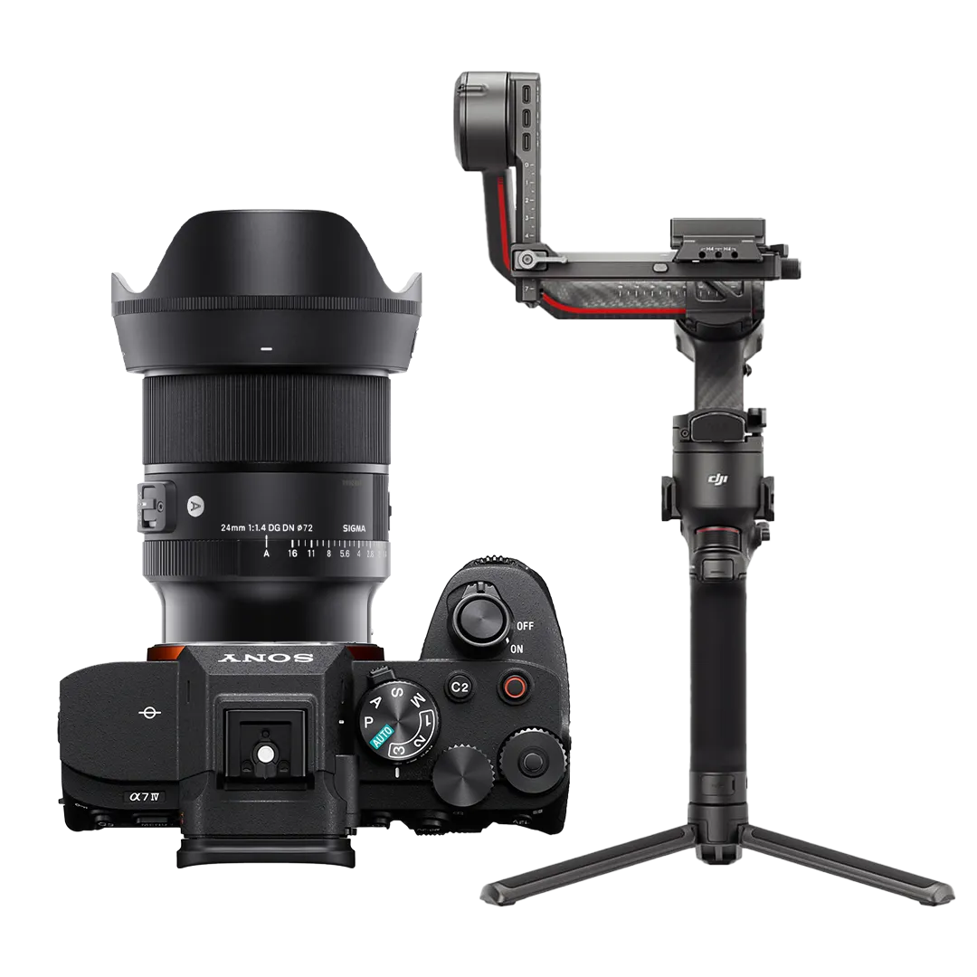 Sony A7IV + 24mm Lens + DJI RS3 Pro