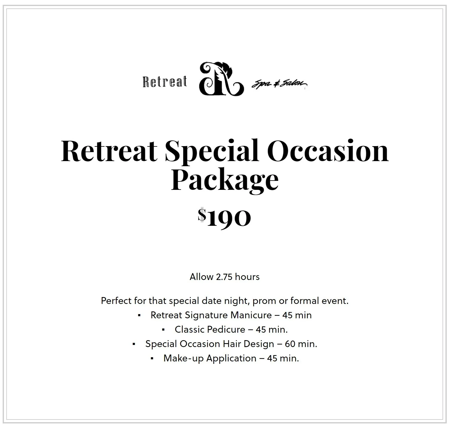 Special Occasion  Packages