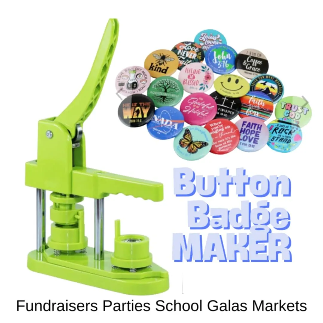 Button Badge Maker Rental Package with 50 blanks
