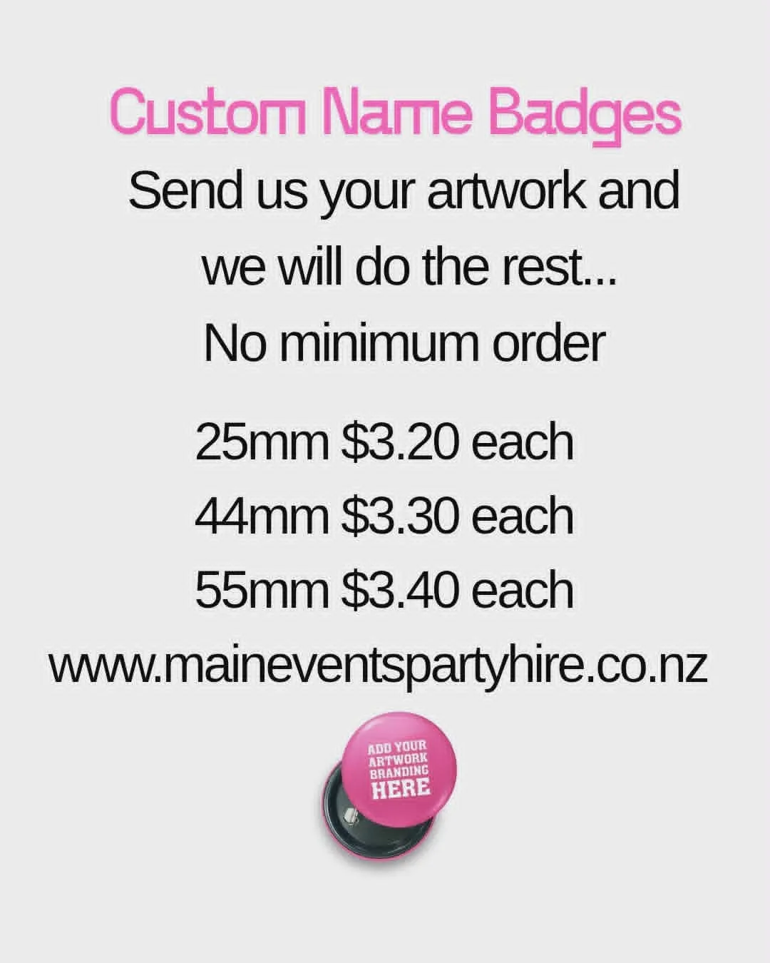 Custom Button Badges 25MM 44MM 58MM