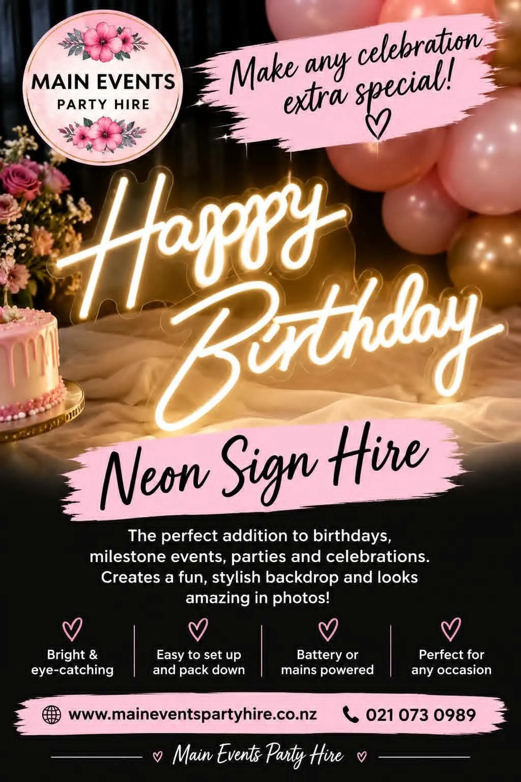 Happy Birthday Neon Sign