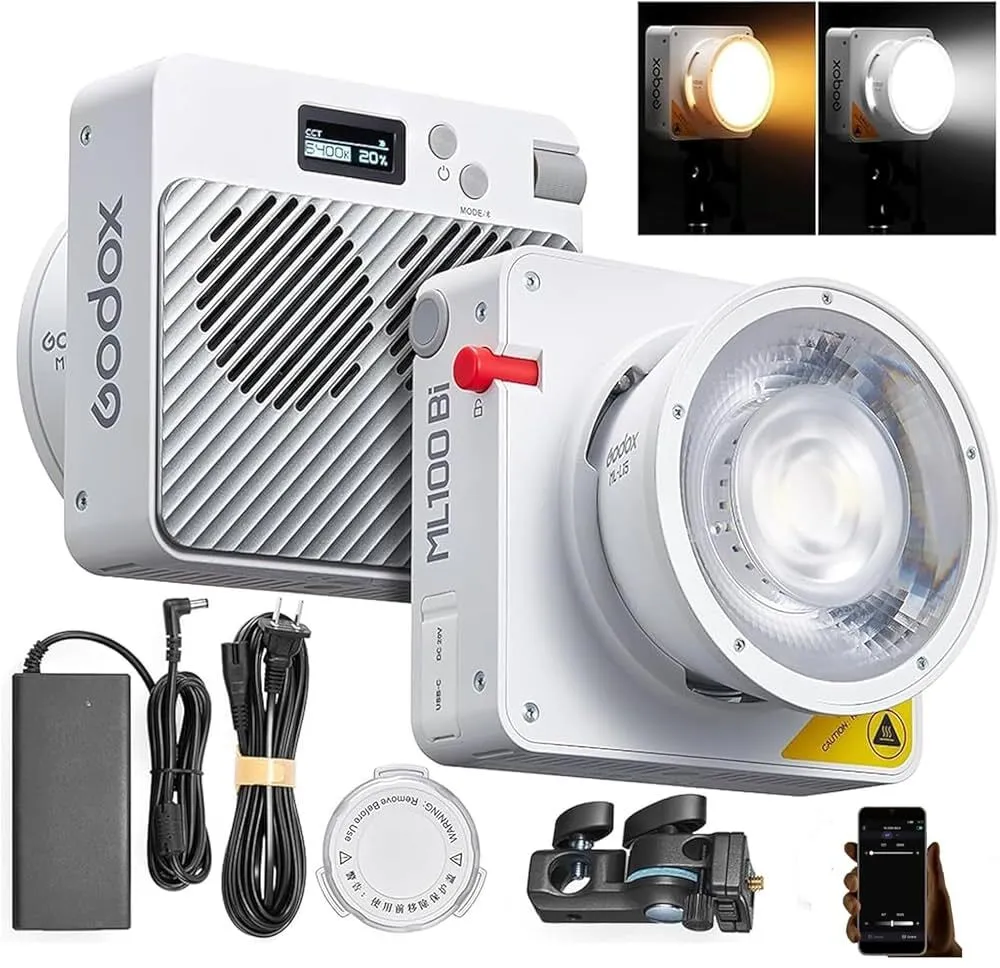 Kit Godox ML100Bi Luz Led Bicolor + V Mount