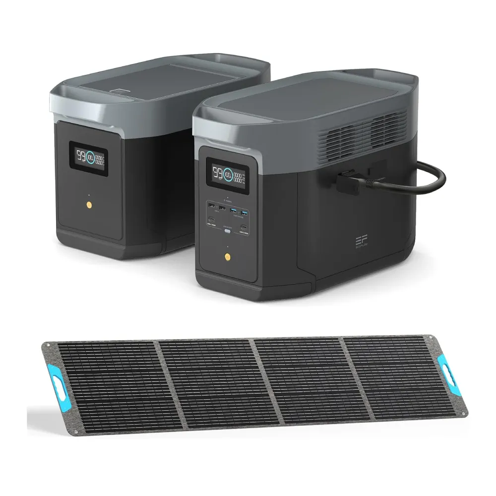 Batería Portatil EcoFlow DELTA 2 MAX + Expansión de Batería + Panel Solar