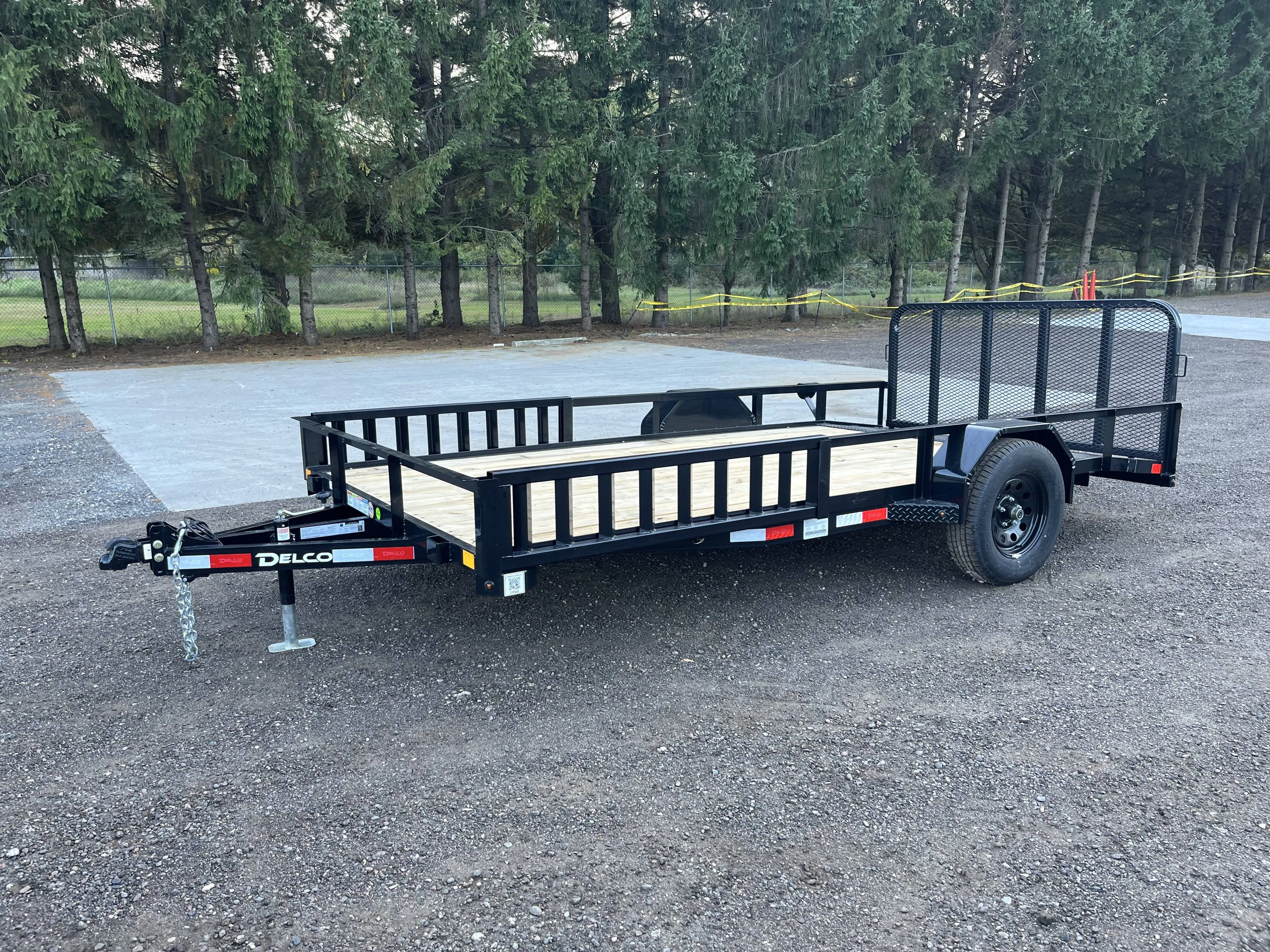 83"x14' Delco Utility Trailer w/ Gate & Side Load Ramps