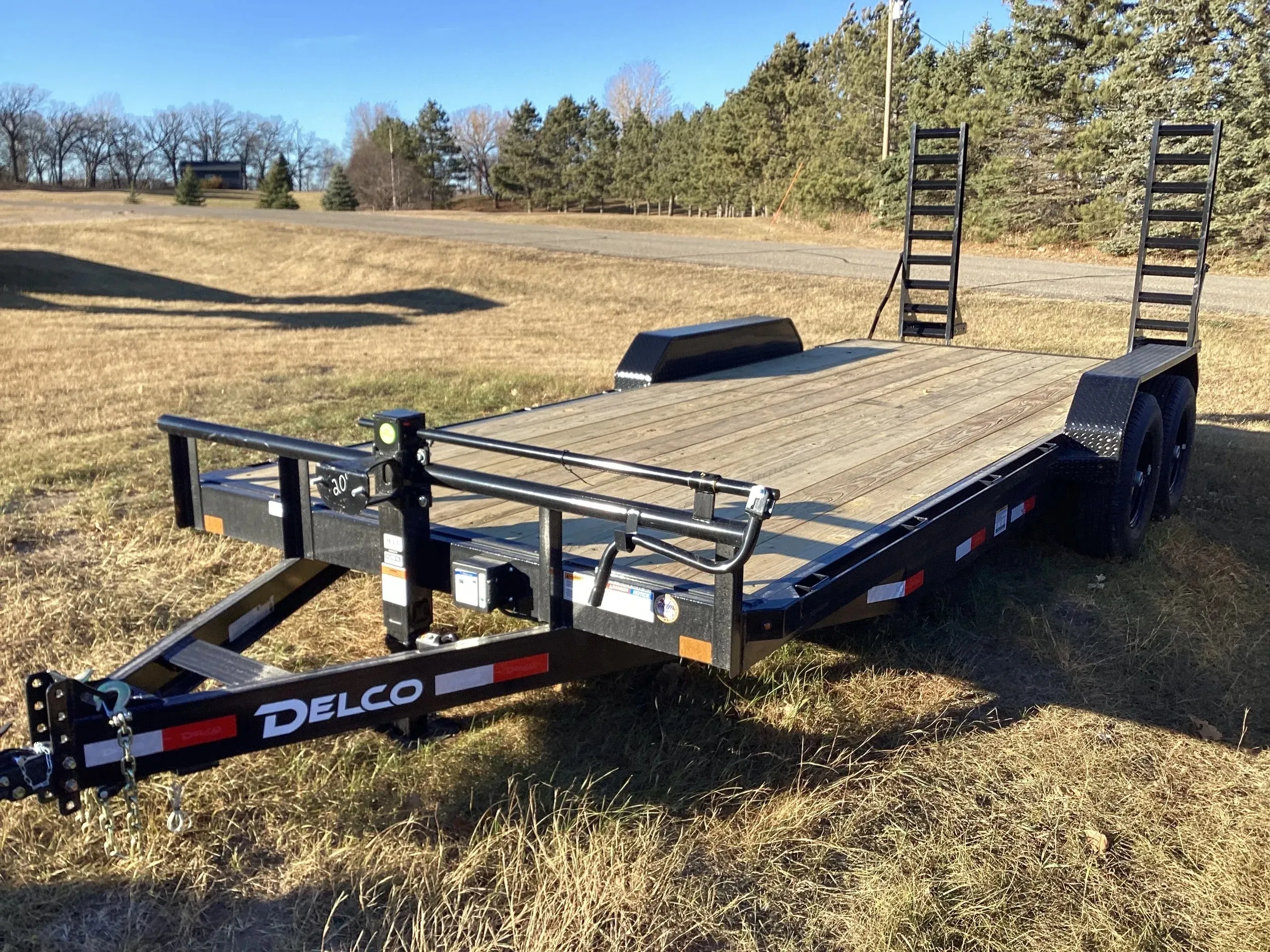 Delco 14,000 lbs GVWR Skid Steer Trailer w/ Stand Up Ramps