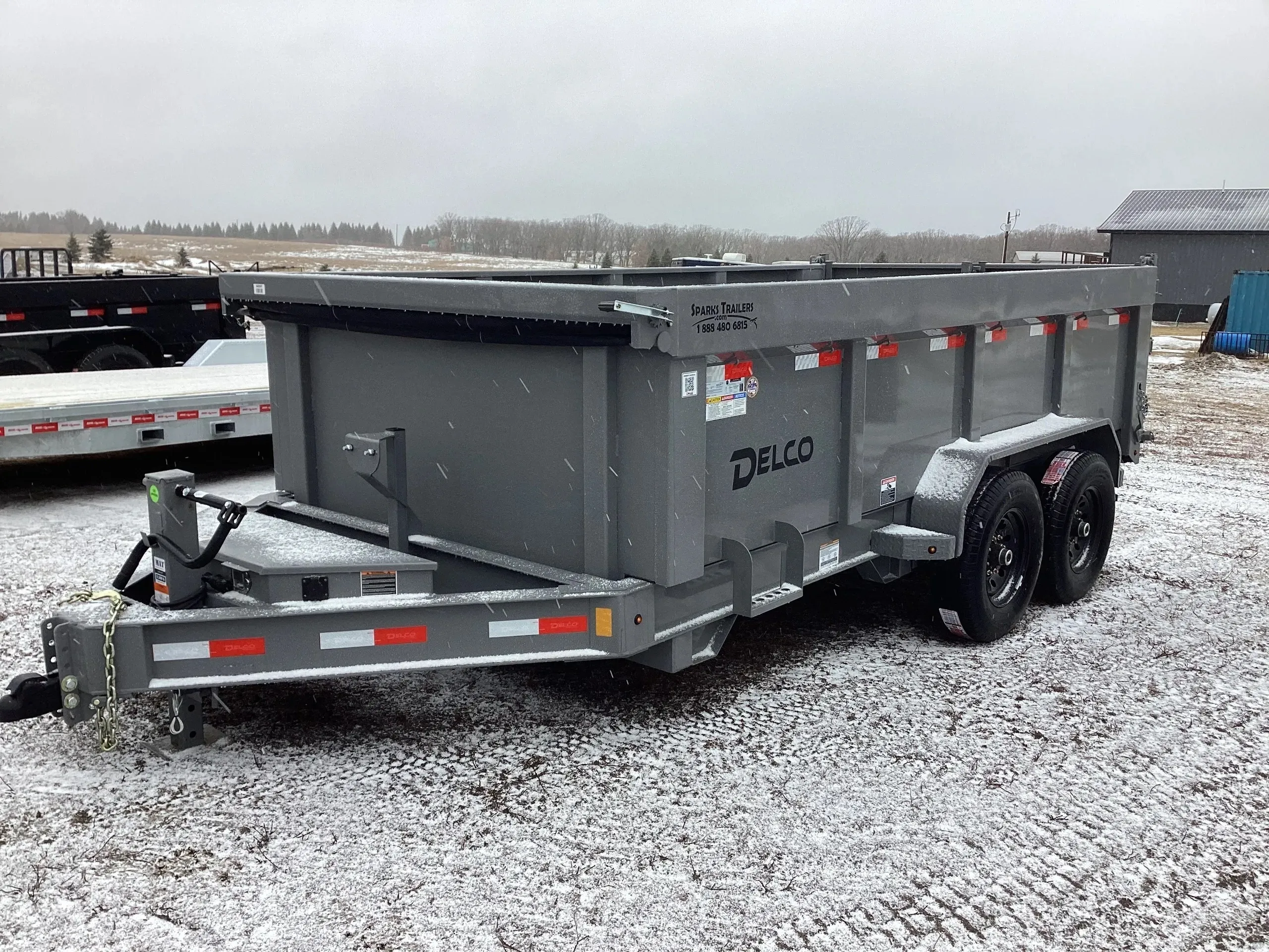 7'x14' Delco 3' Sides Dump Trailer w/ Scissors Lift