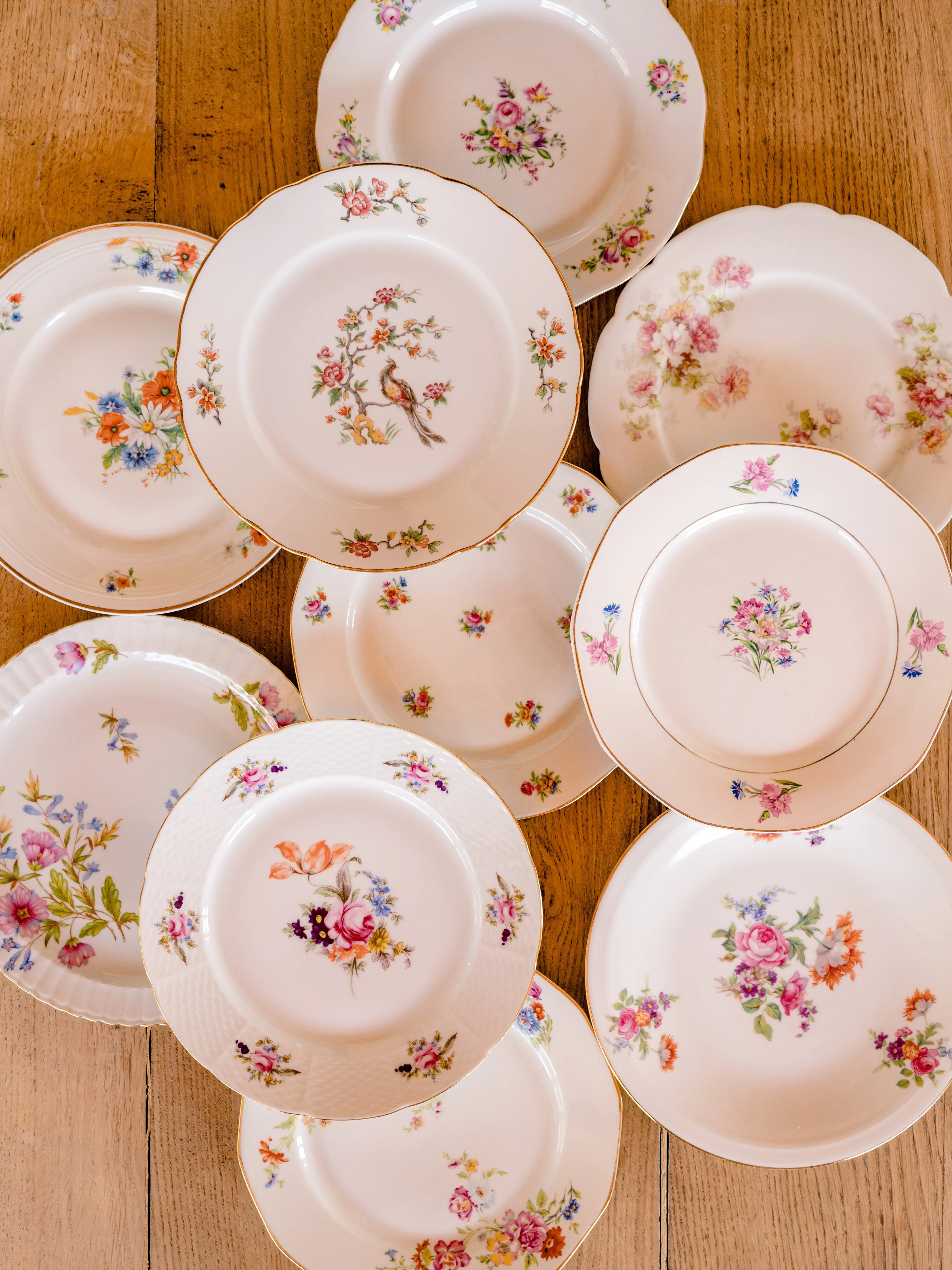 ASSIETTES | Collection "HERMIA" (décors farandole de fleurs)