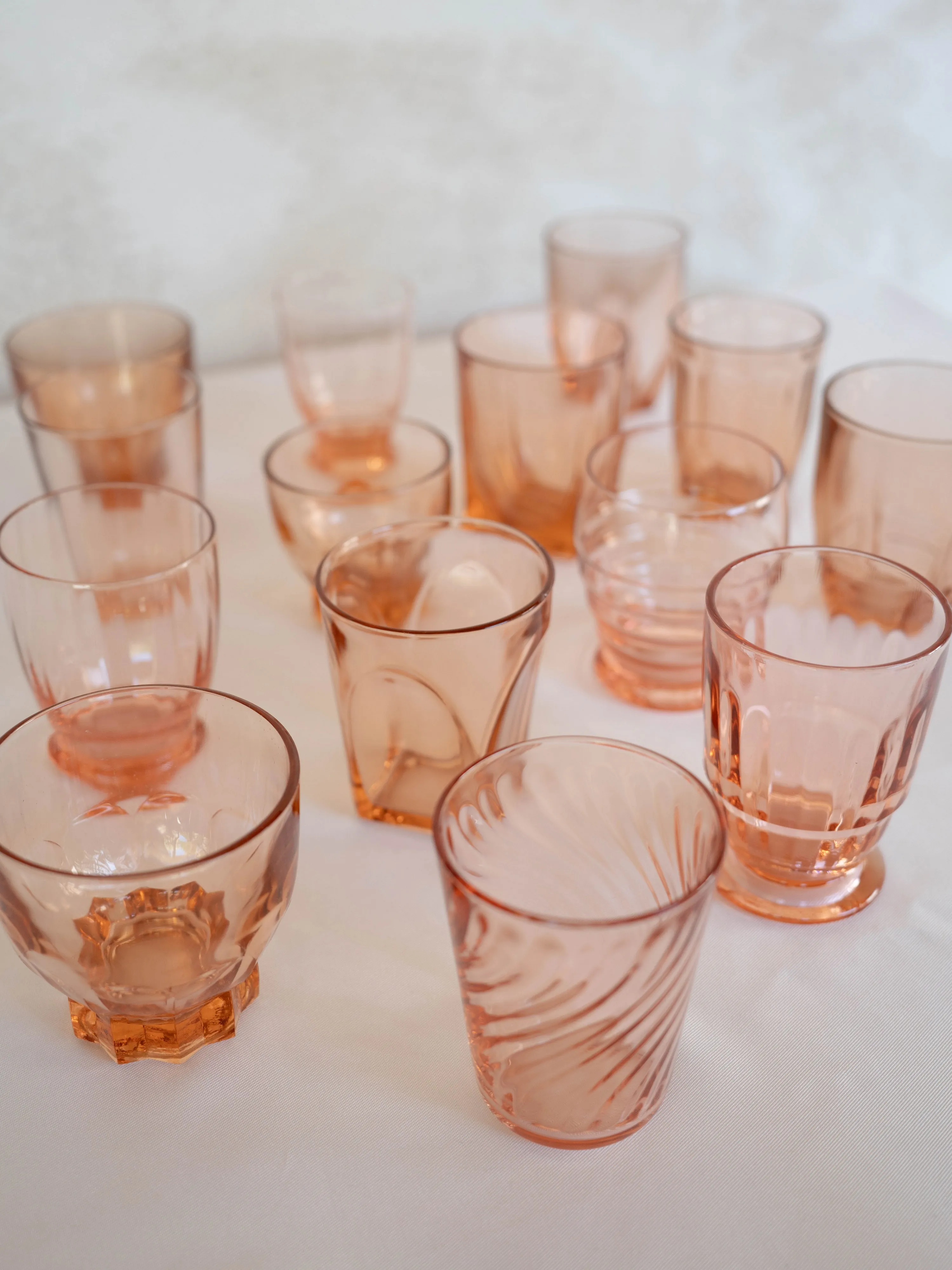 GOBELETS VINTAGE | Verre rose – Collection "ROSALINE"