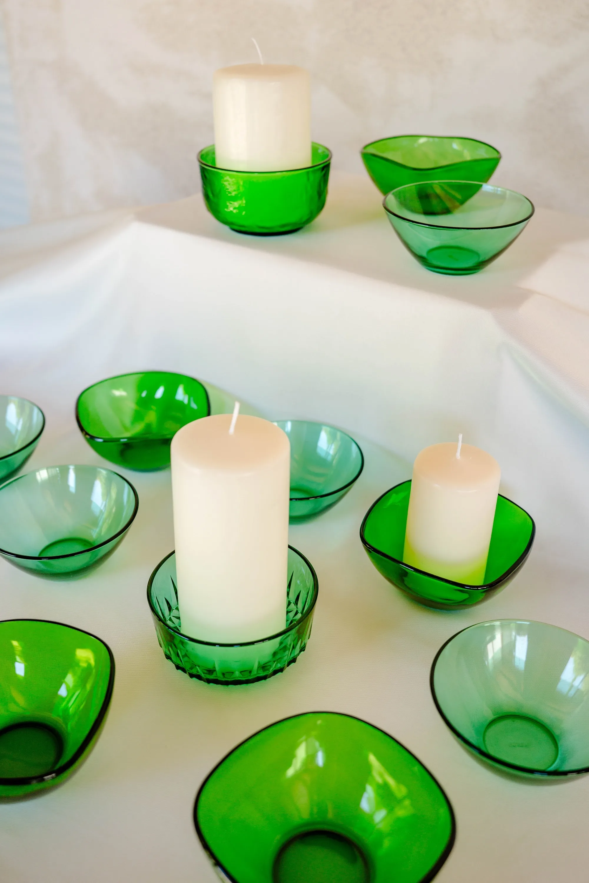 COUPELLES & RAMEQUINS VINTAGE EN VERRE | Vert