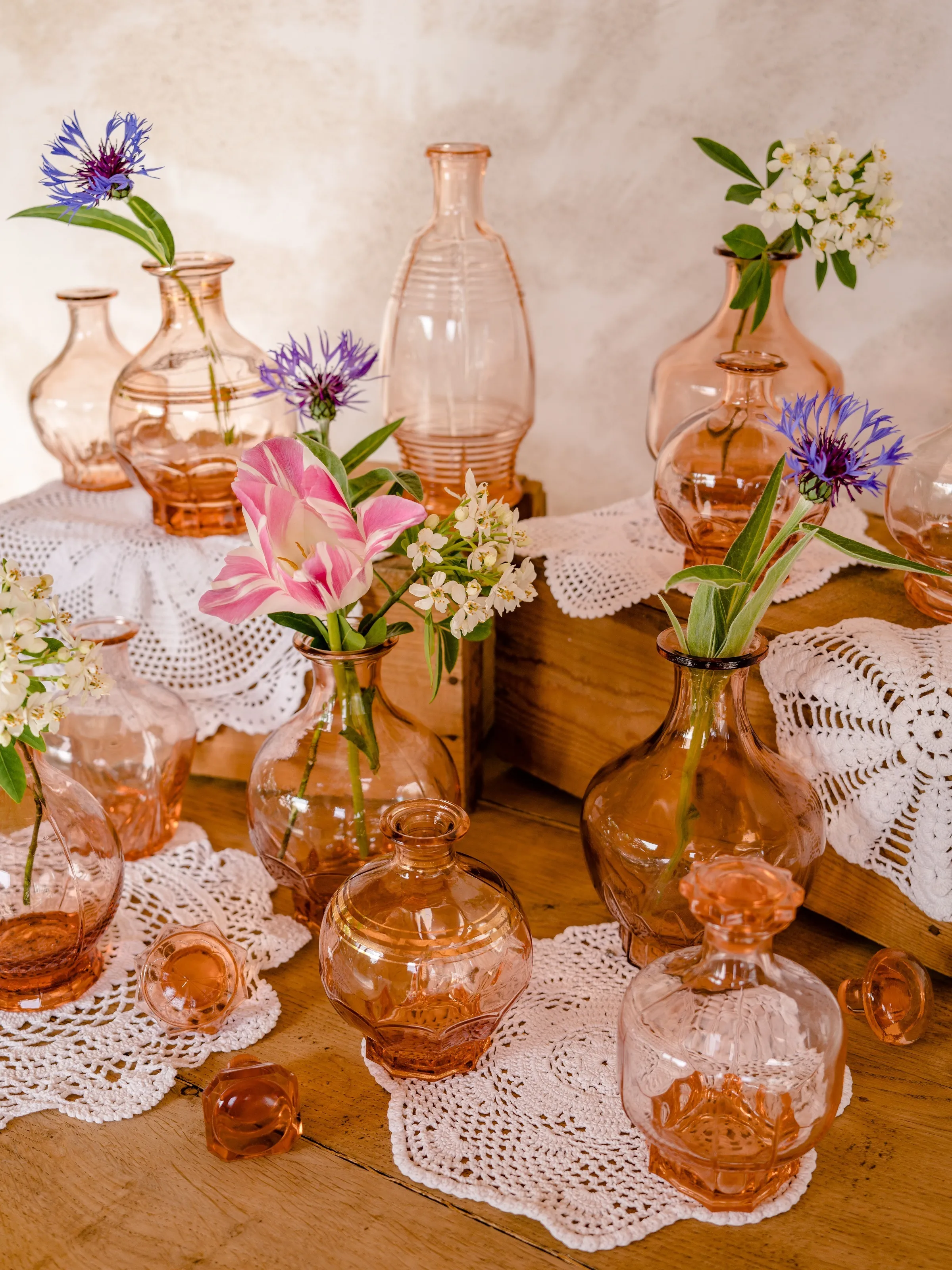 CARAFES SOLIFLORES VINTAGE | Collection "ROSALINE"
