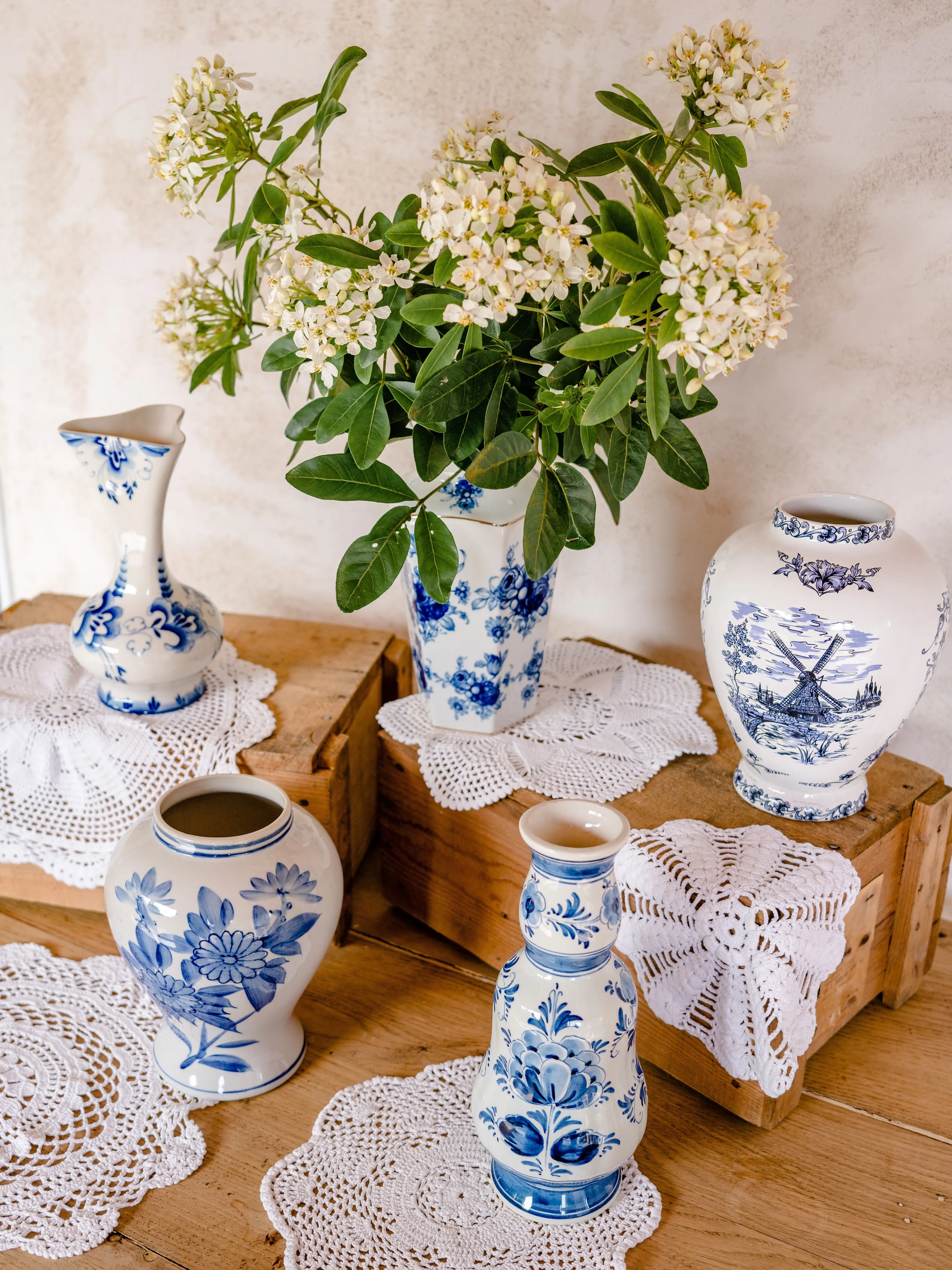 VASES VINTAGE | Céramique décors bleus