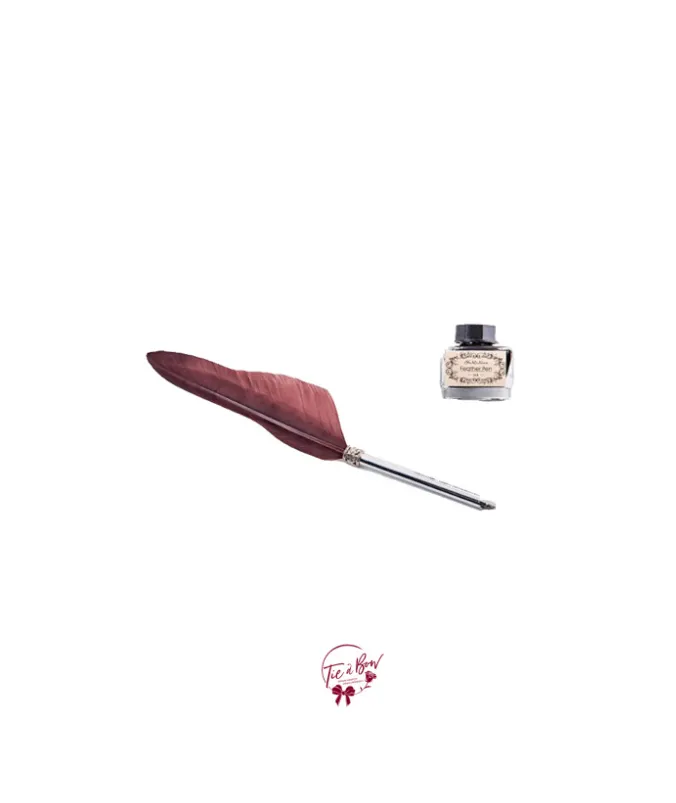  Feather Pen with Ink Bottle Set