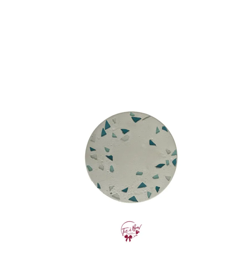 Concrete Tray Light Green With Blue Accents