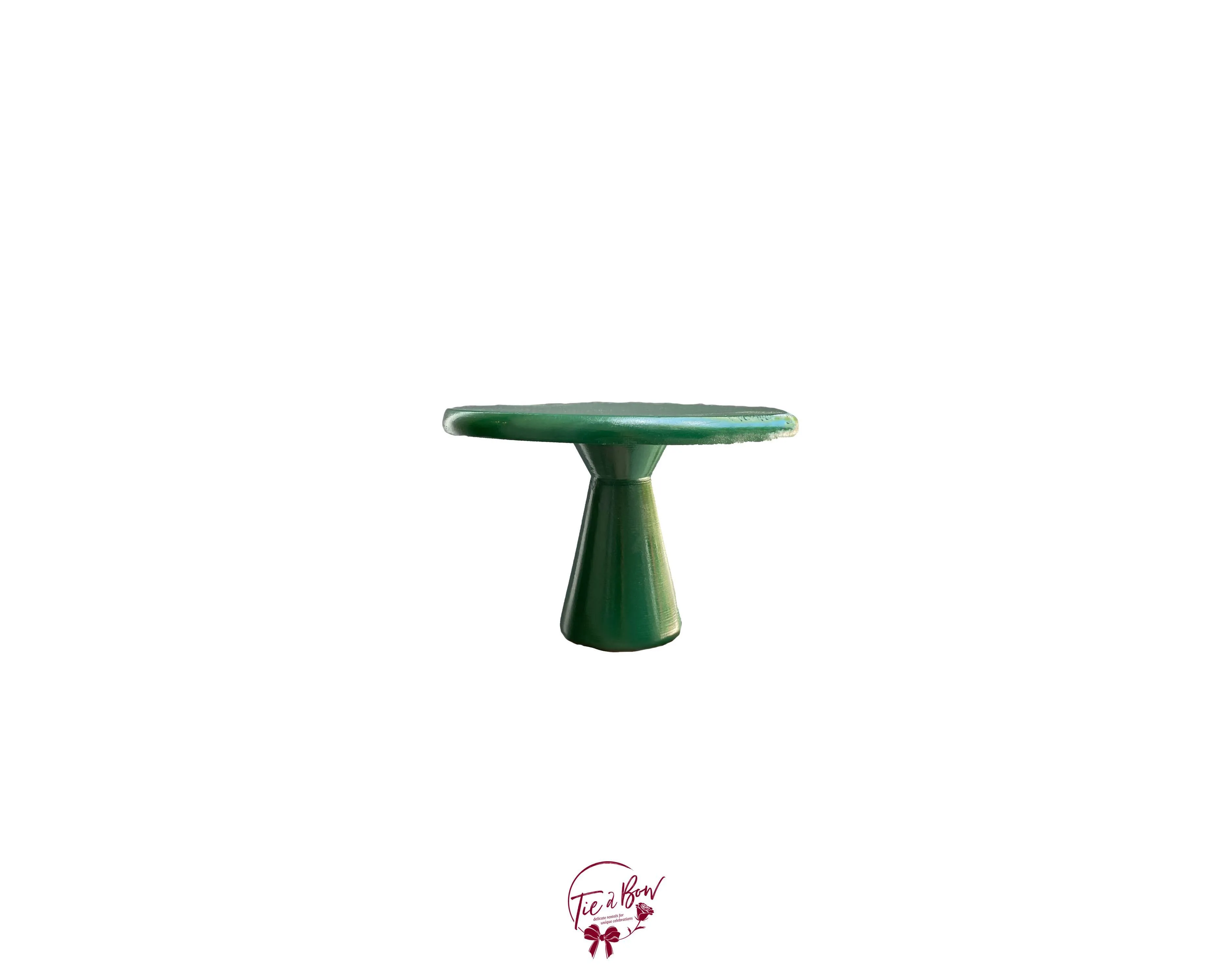 Dark Green Hourglass Cake Stand (Short): 8in W x 5in H