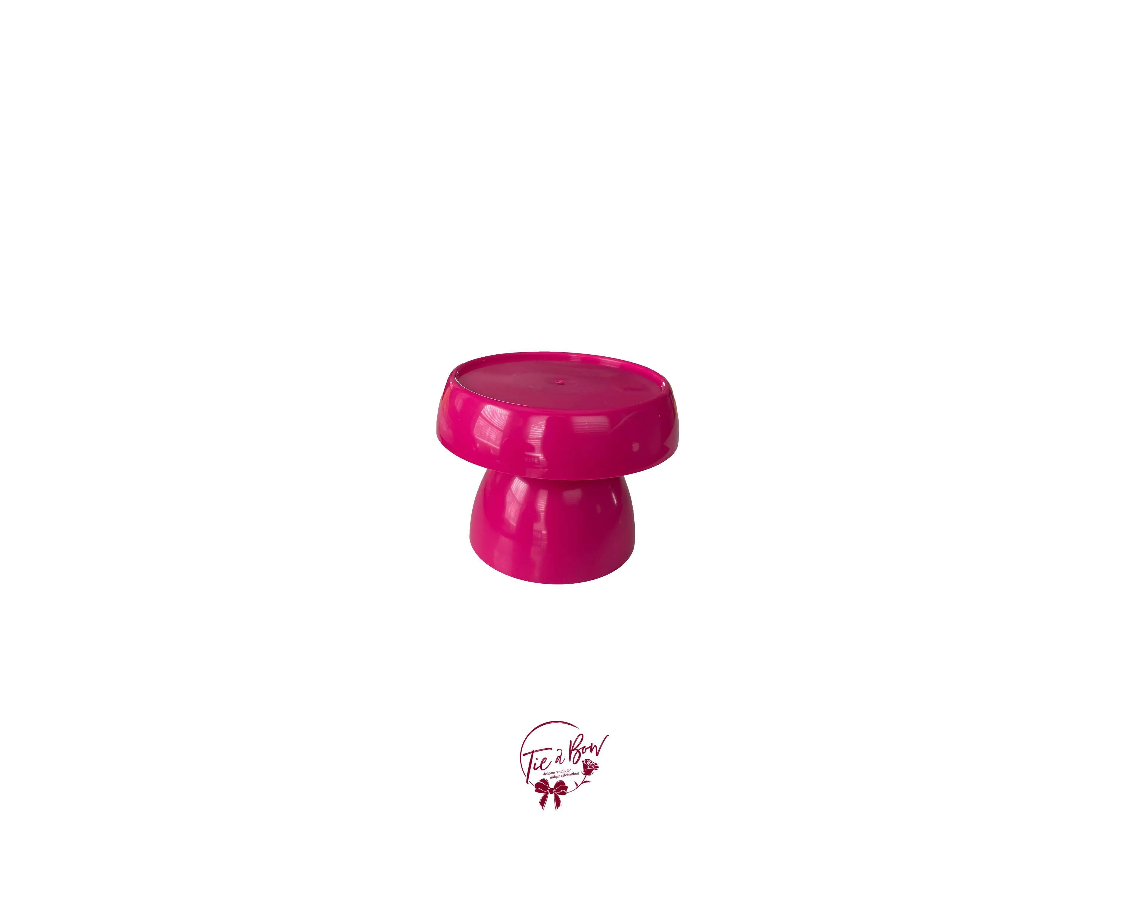 Hot Pink Sobo Mushroom Cake Stand: 5in W x 5in H