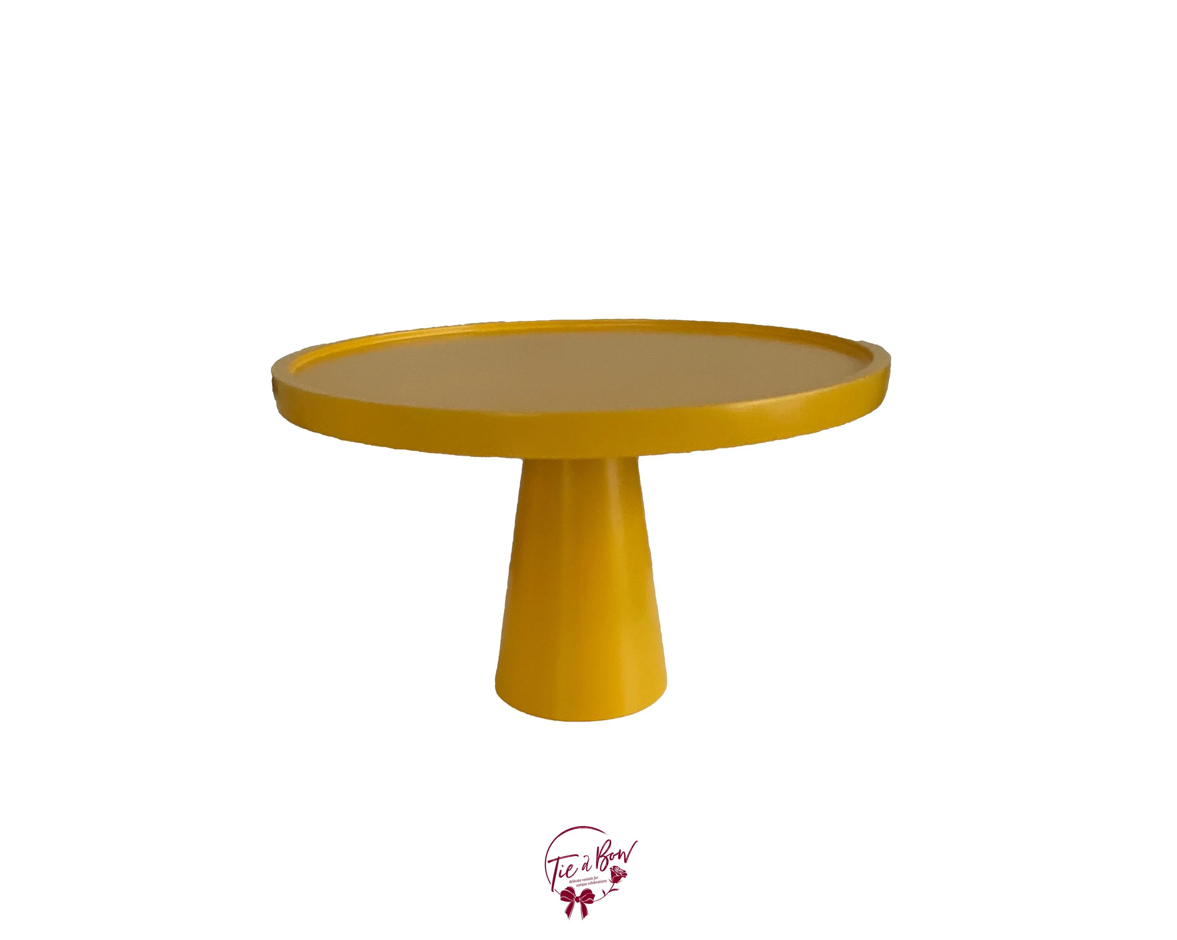 Yellow Deco Cake Stand: 10in W x 6.5in H (Large) - SOLD