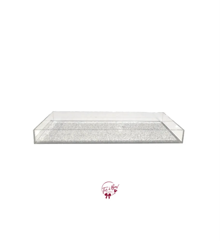 Clear Rectangular Acrylic Glittery Tray