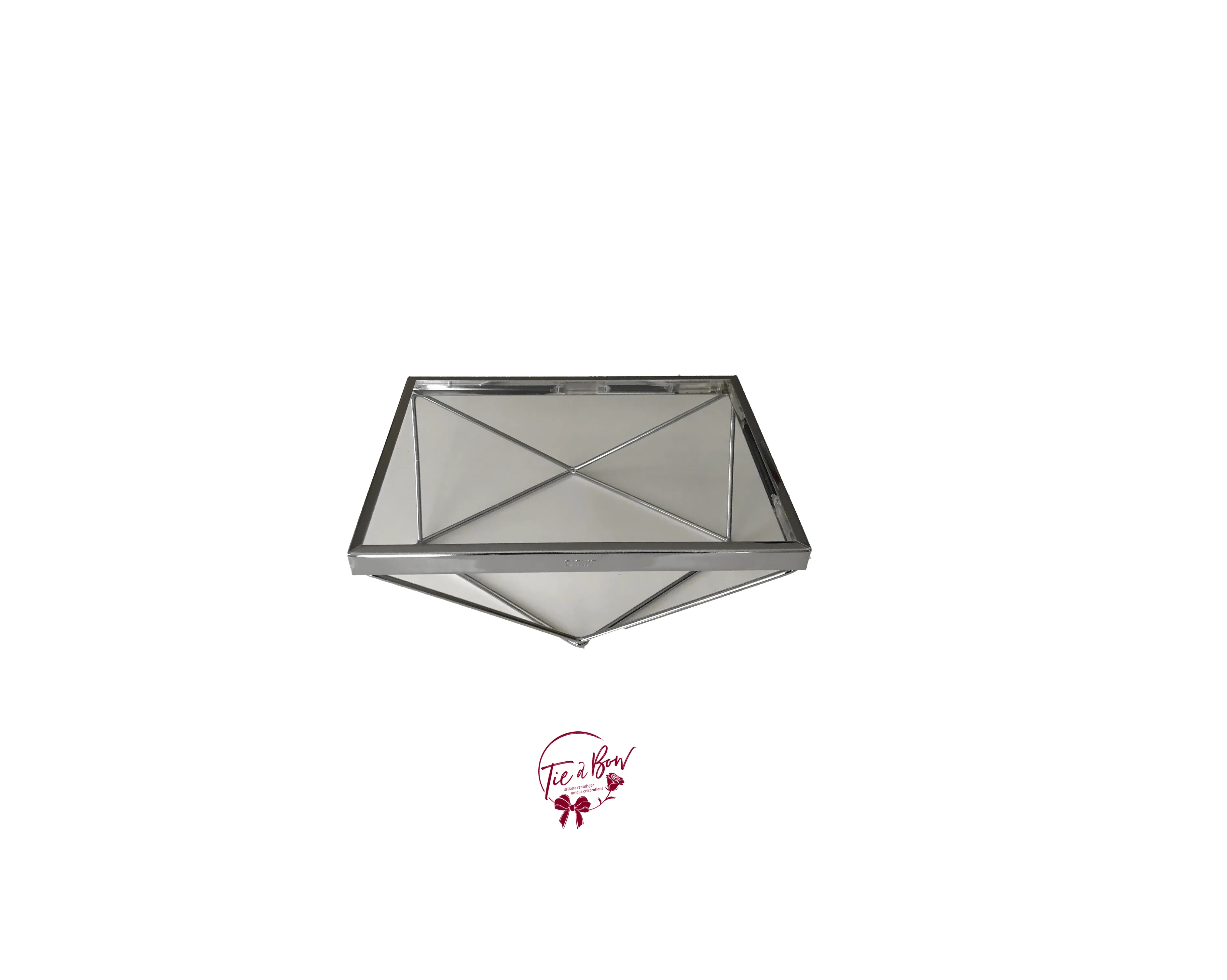 Silver Tray with Geometric Base