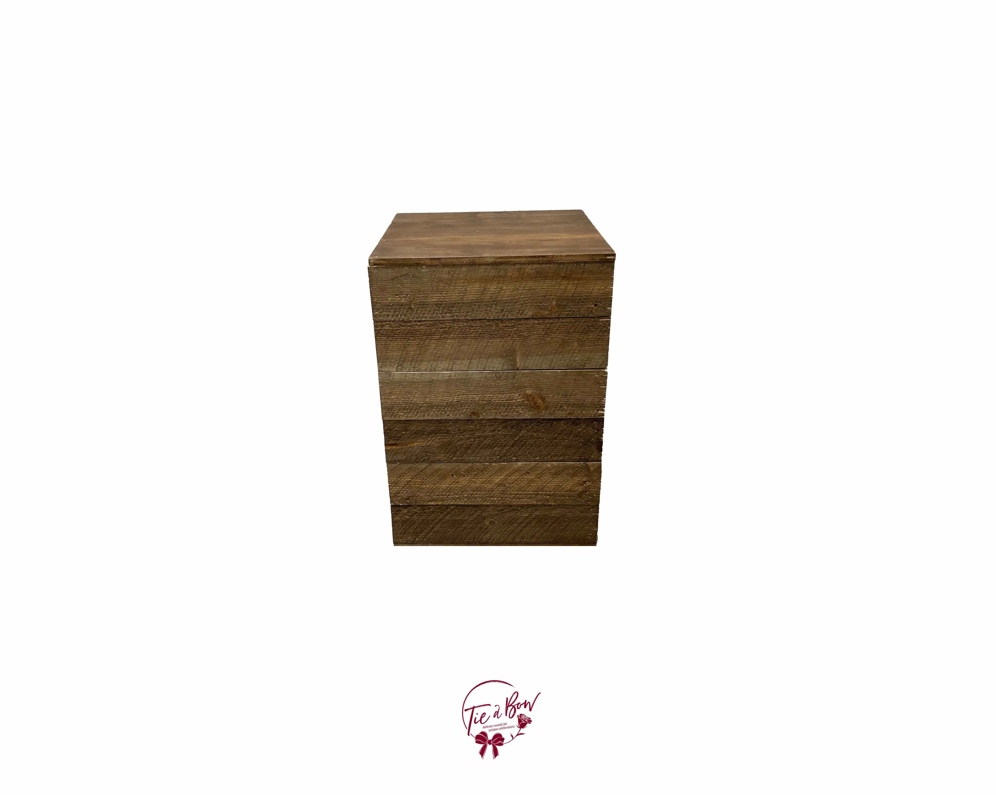 Rustic Wood Pedestal Short 16x16x25.5 SALE PRICE $140