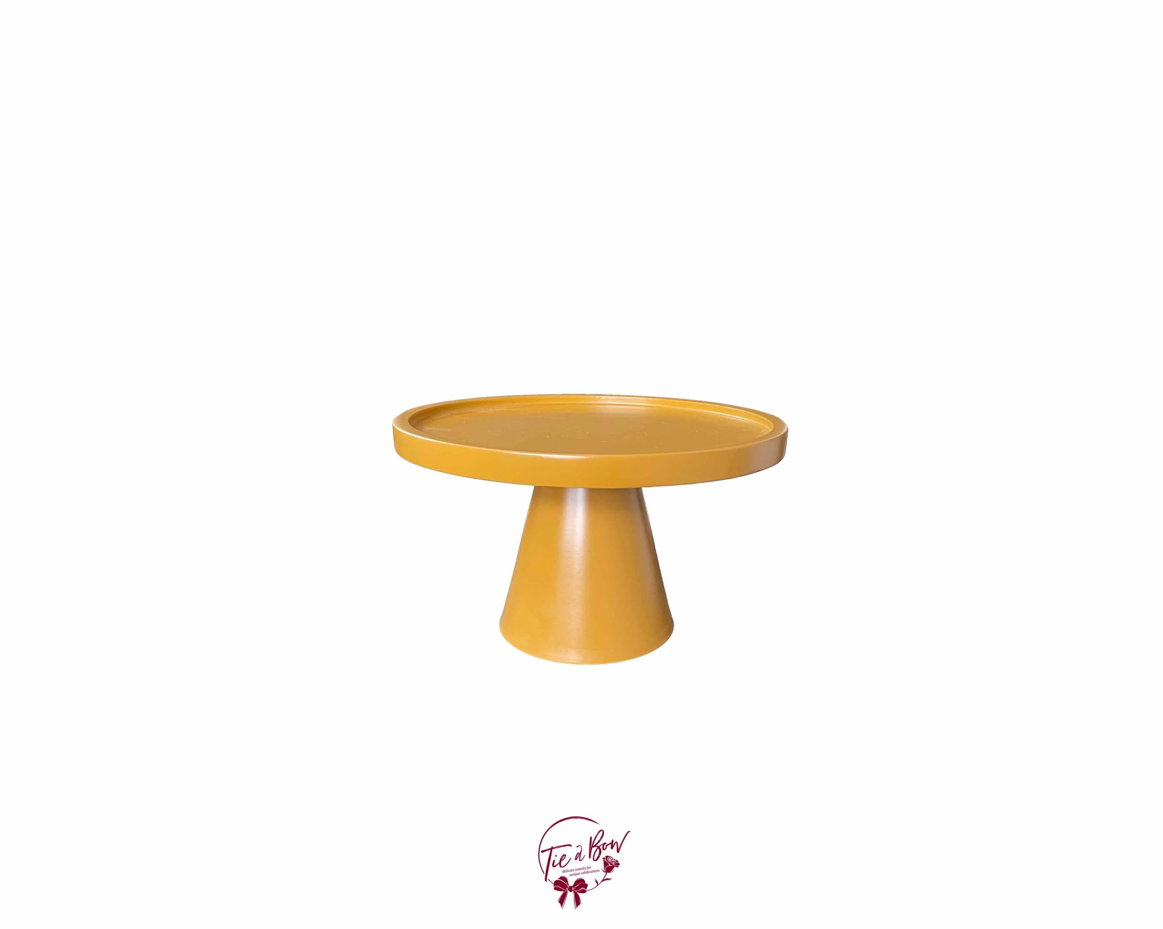 Mustard Deco Cake Stand: 8.25in W x 5.5in H