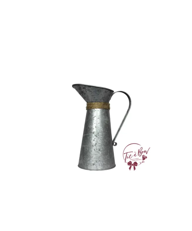 Galvanized Jar With Twine