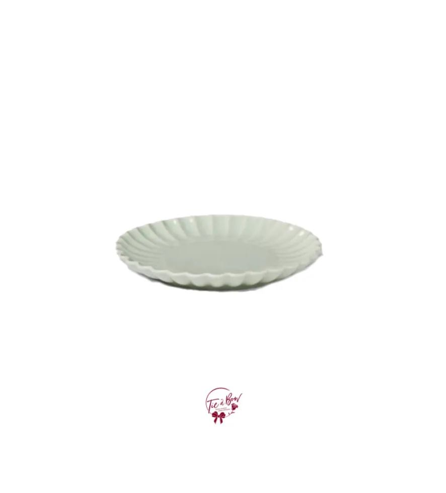 Light Green Scalloped Plate