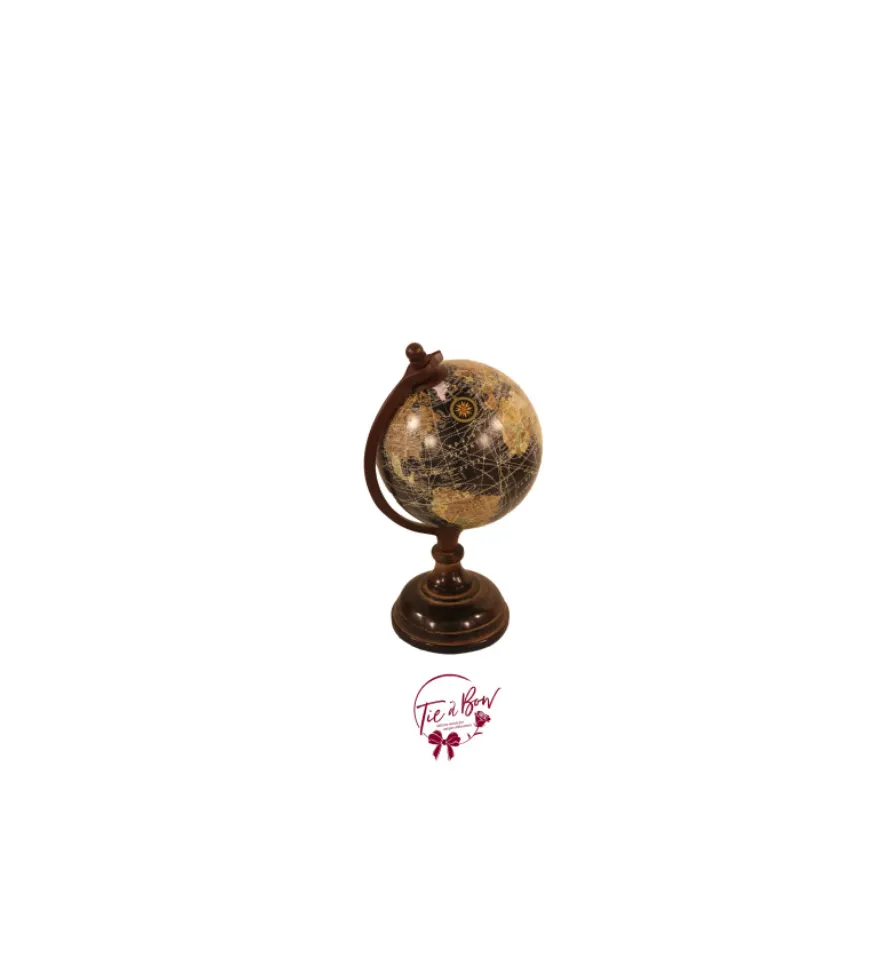 Black Map World Globe (Small)