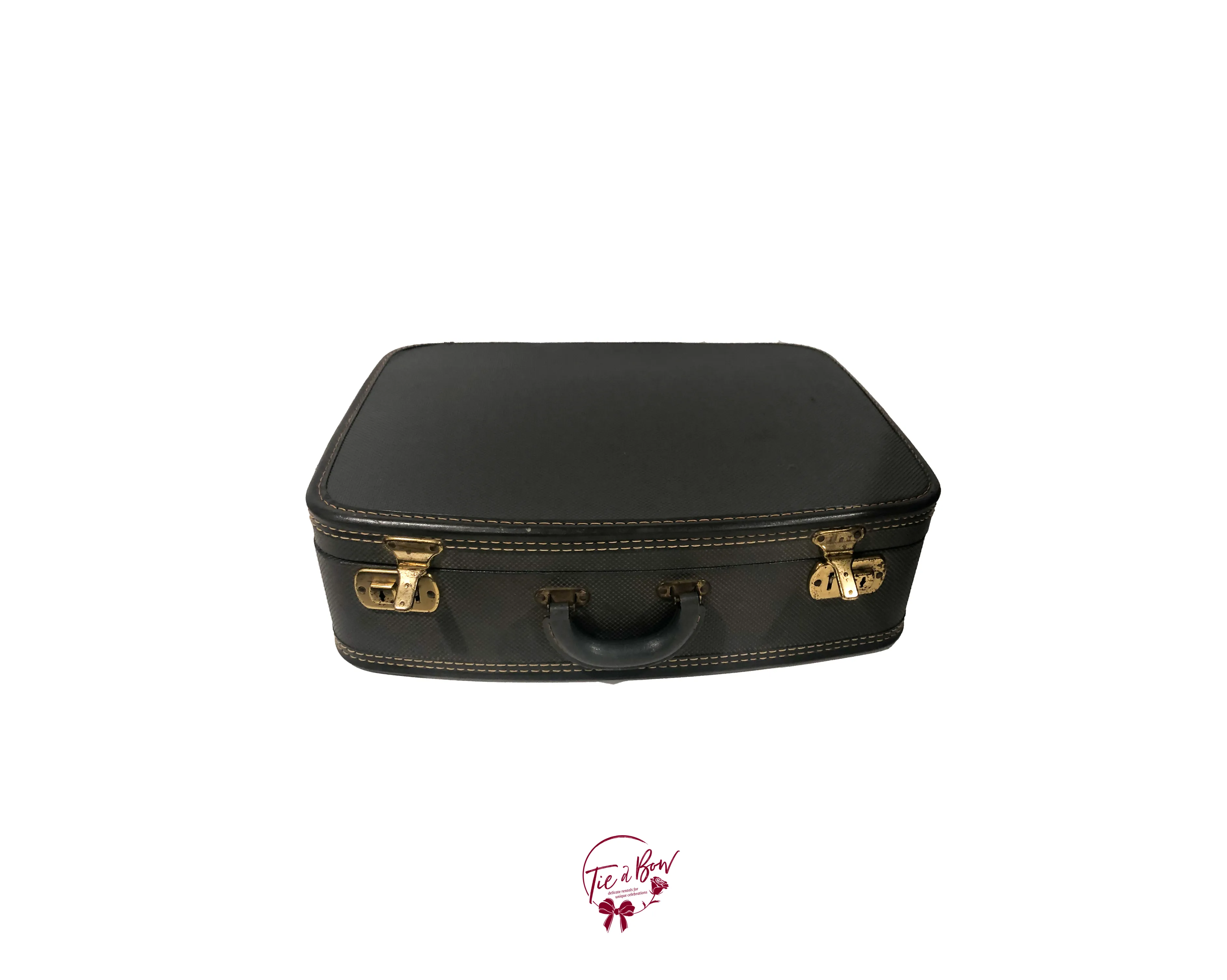 Gray Leather Luggage (Medium)