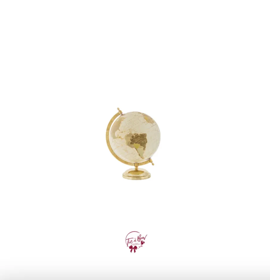 Cream and Gold World Globe