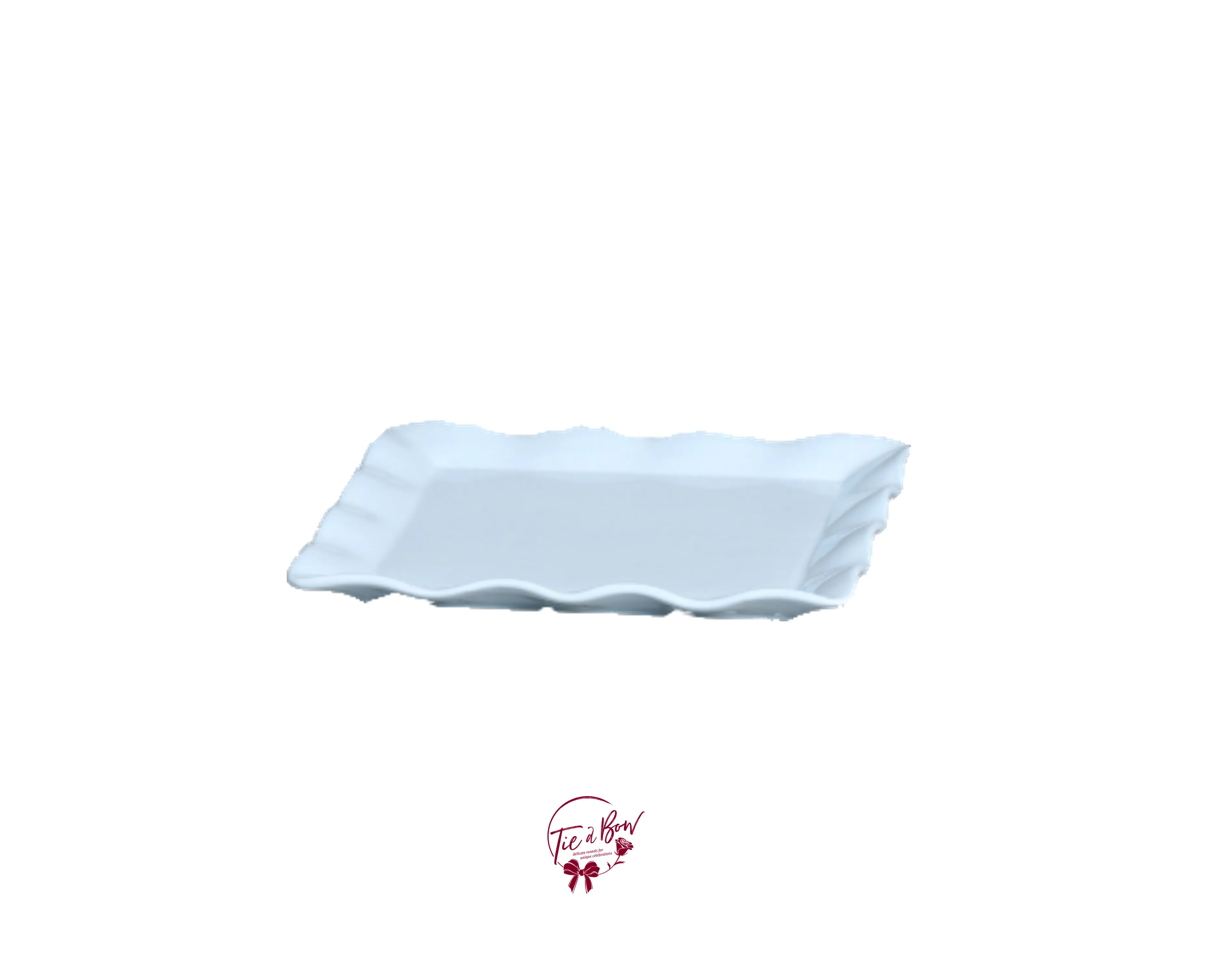 Light Blue Ruffle Edge Square Plate - SOLD