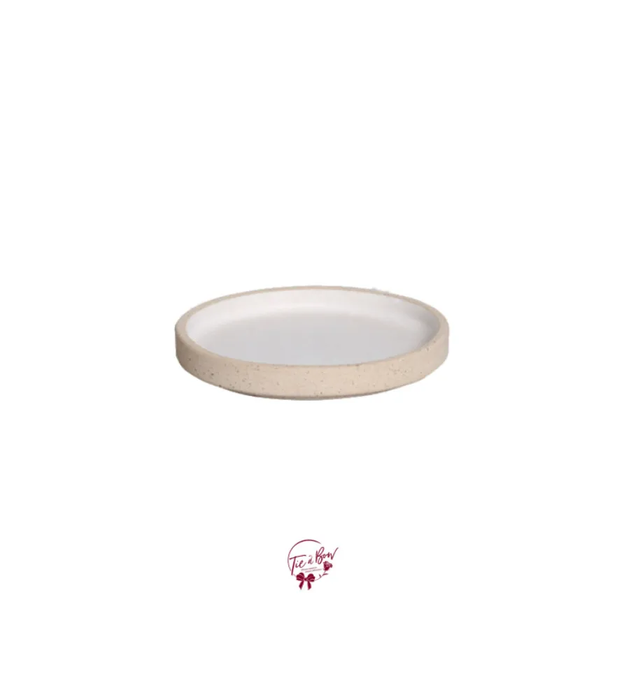 White Pottery Round Tray