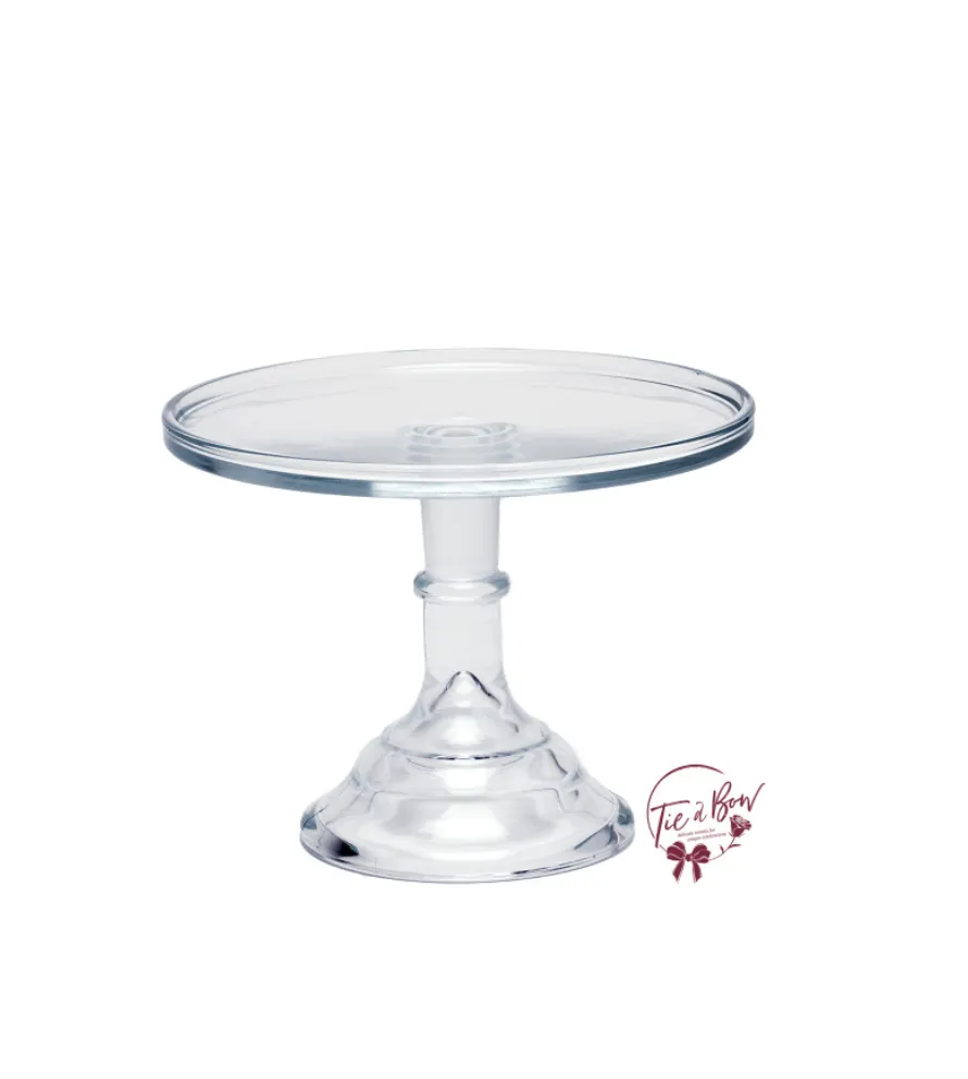 Clear Clean Cake Stand: 9in W x 7in H