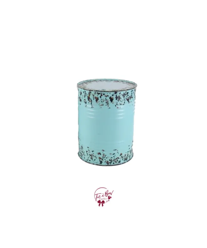 Distressed Oil Drum in Blue Accent Table (Tall) SALE PRICE $35