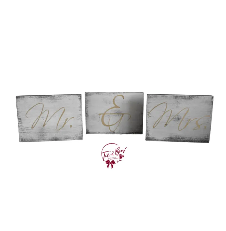 Mr & Mrs White Washed Rustic Sign