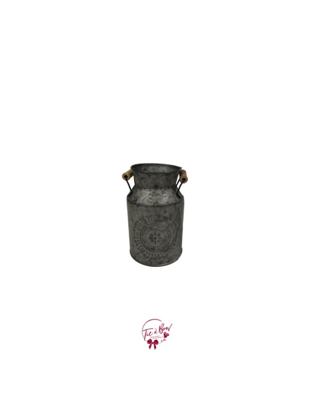 Milk Galvanized Jar with Wood Handles