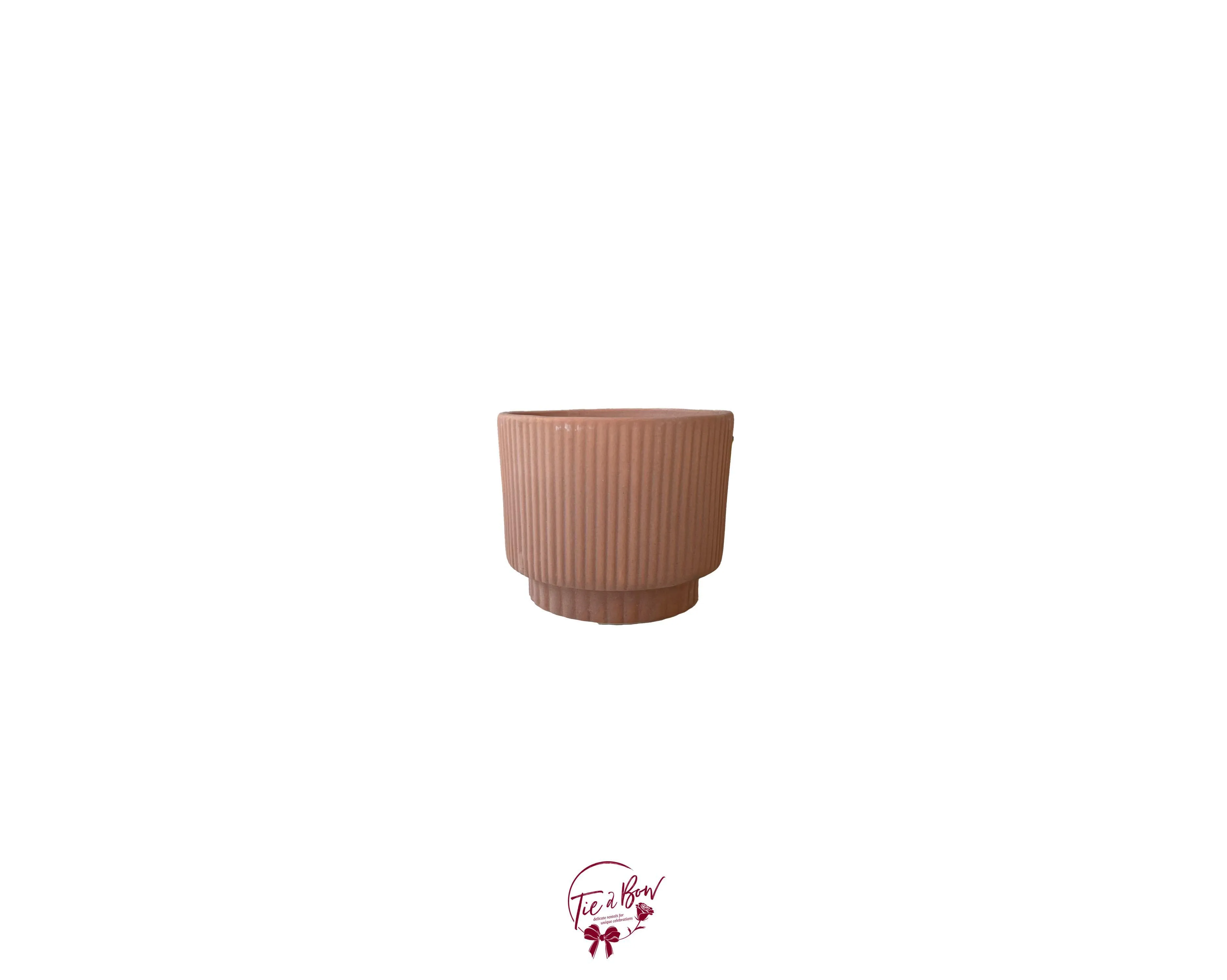 Terracotta Groove Vase (Short)