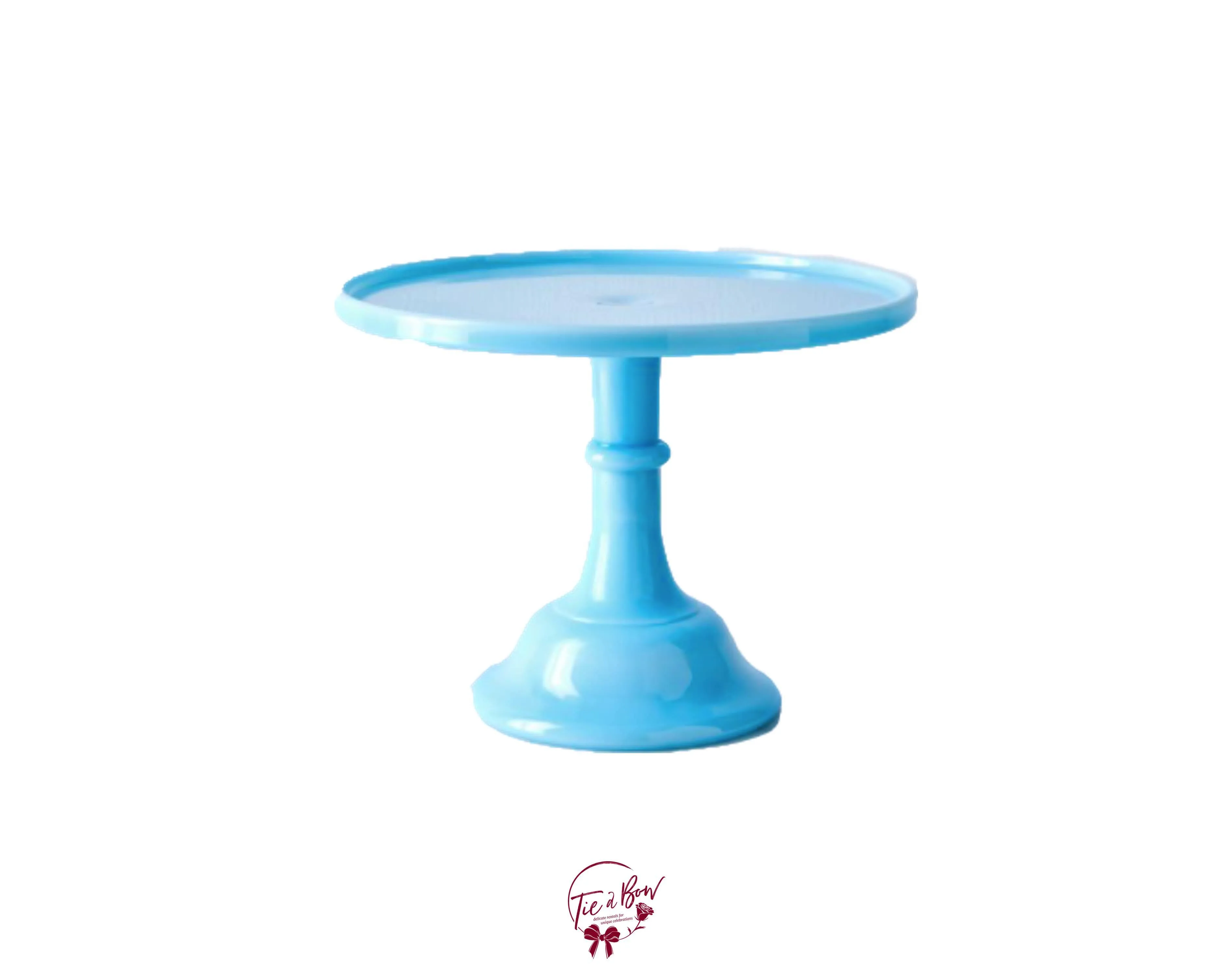 Robin Egg Blue Clean Cake Stand: 12in W x 9in H
