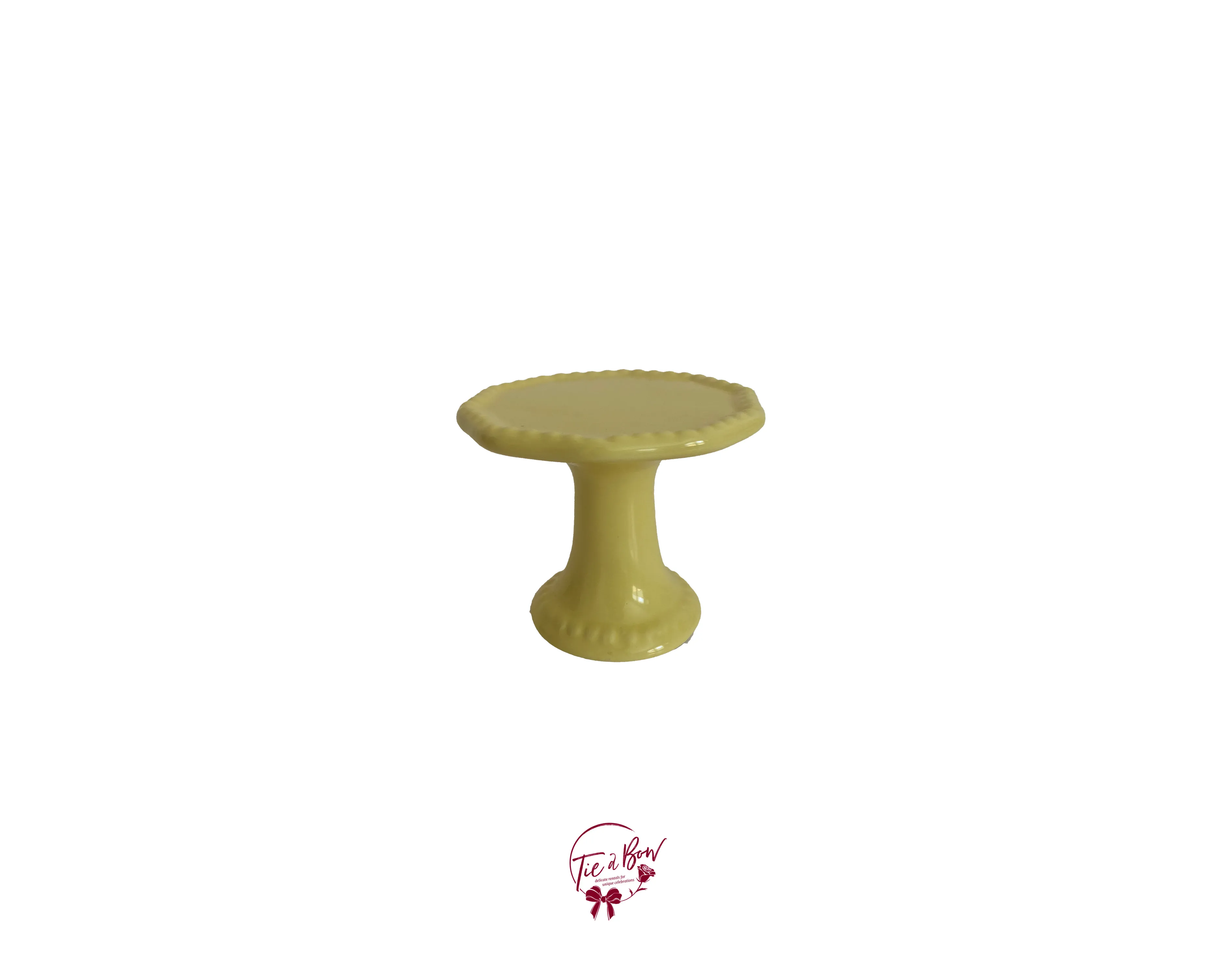 Yellow Beaded Edge Cupcake Stand