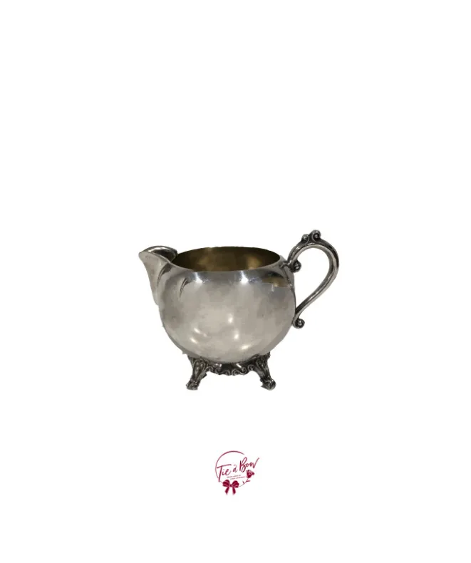 Round Silver Creamer
