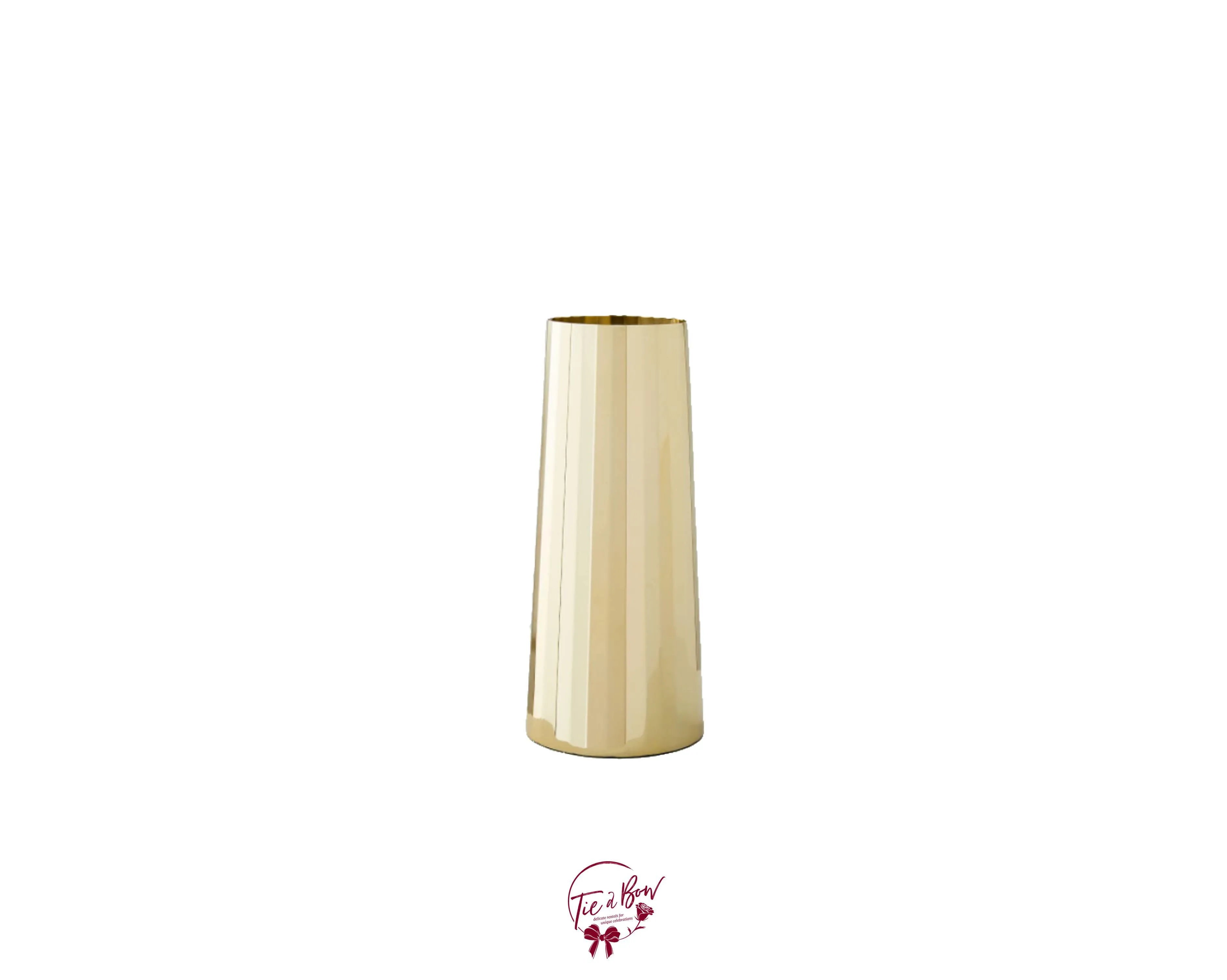Gold Striped Tall Vase