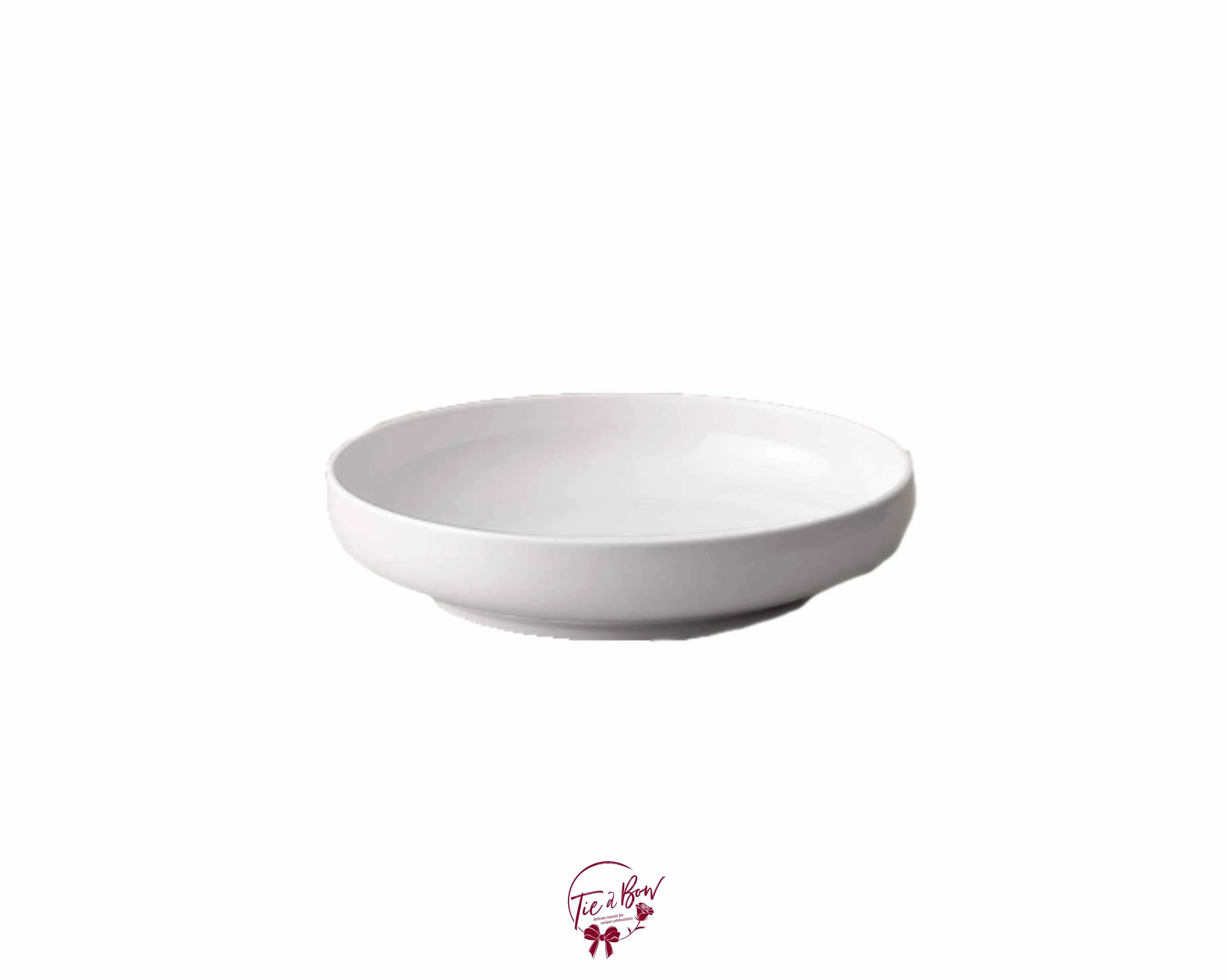 White Medium Shallow Salad Bowl