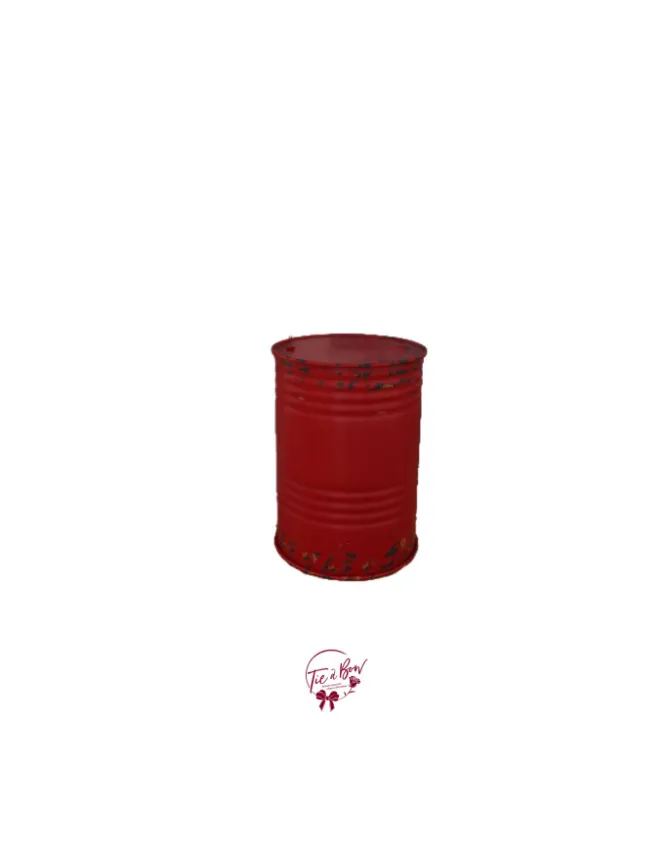 Distressed Oil Drum in Red Accent Table (Short) - $20