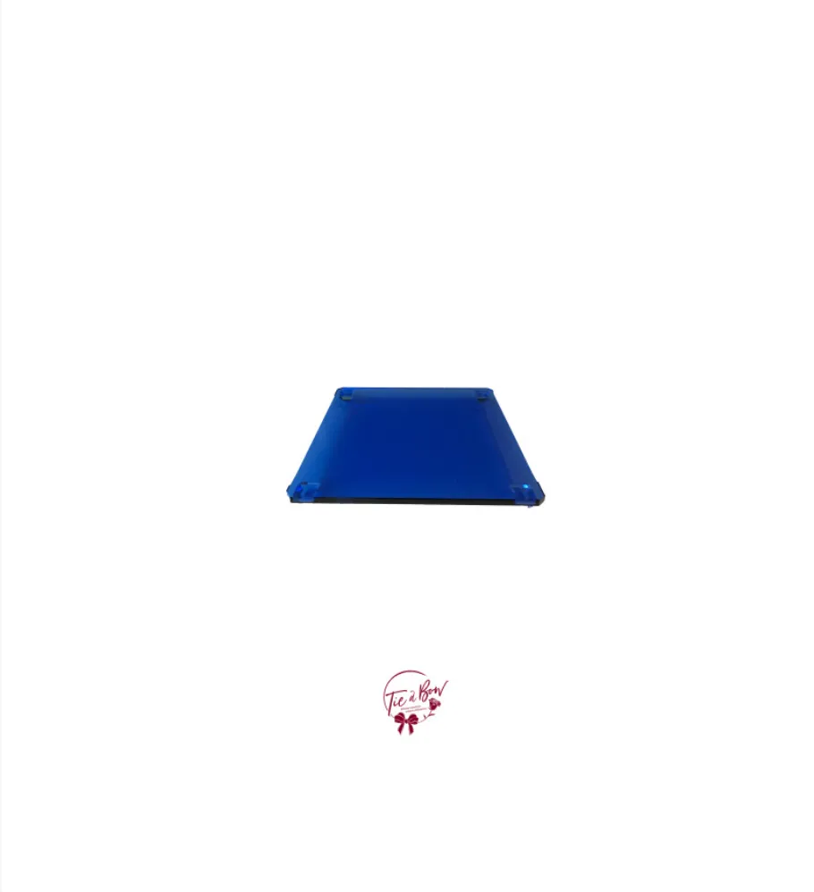 Cobalt Blue Glass Square Footed Tray (Mini)