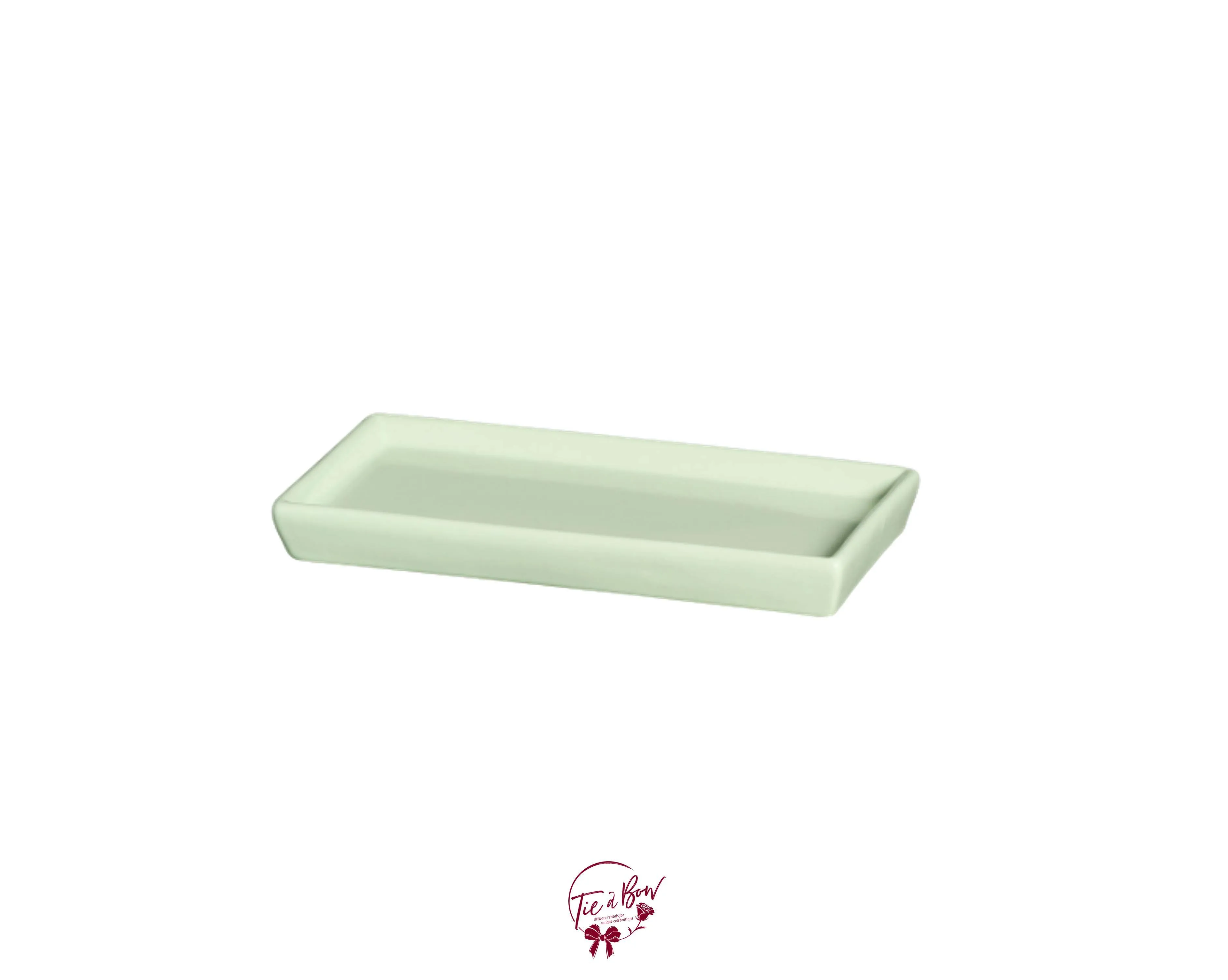 Light Green Silva Rectangular Ceramic Tray