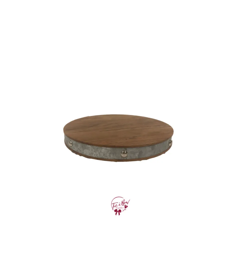 Wooden Tray With Metal Strap