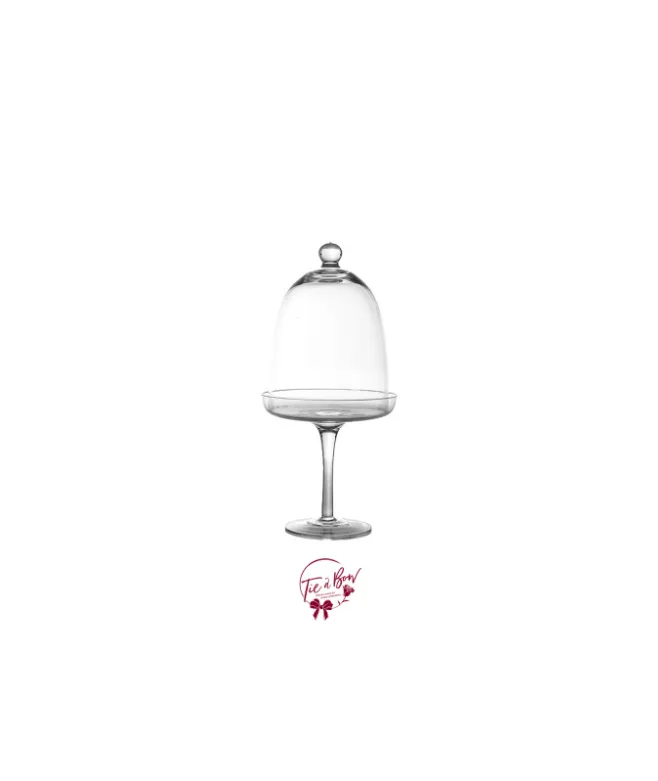 Clear Cake Stand With Dome (Medium): 6in W x 13in H