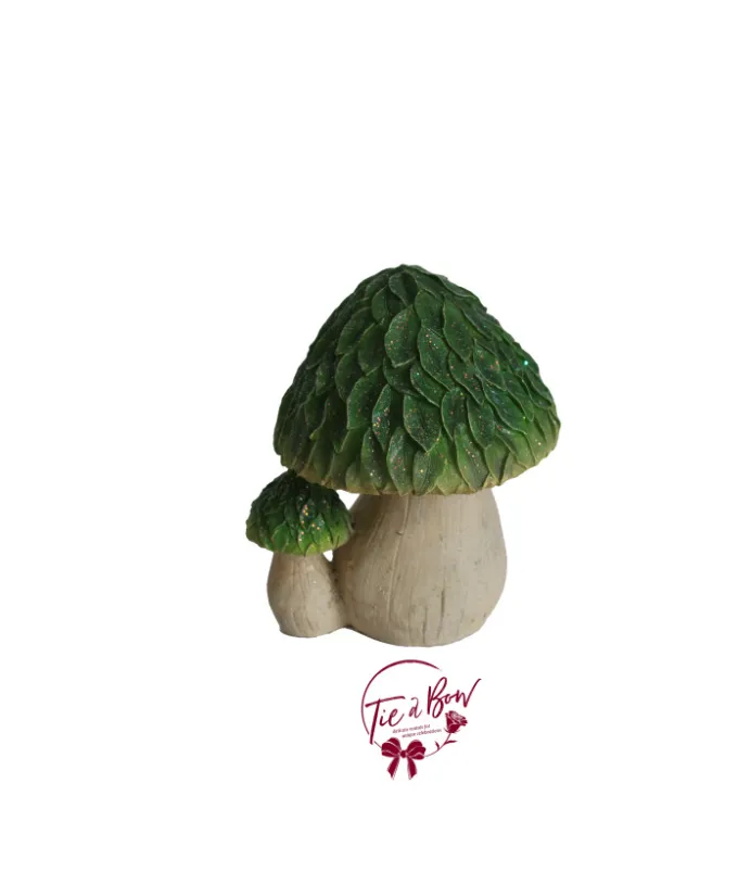 Large Green Glittery Duo Mushroom