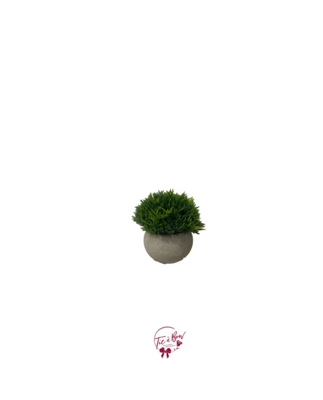 Concrete Vase with Faux Grass