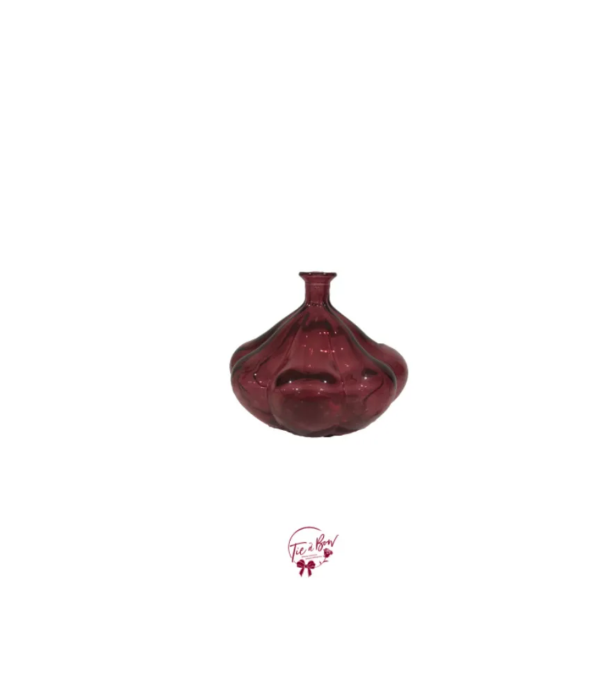 Maroon Scalloped Bud Vase