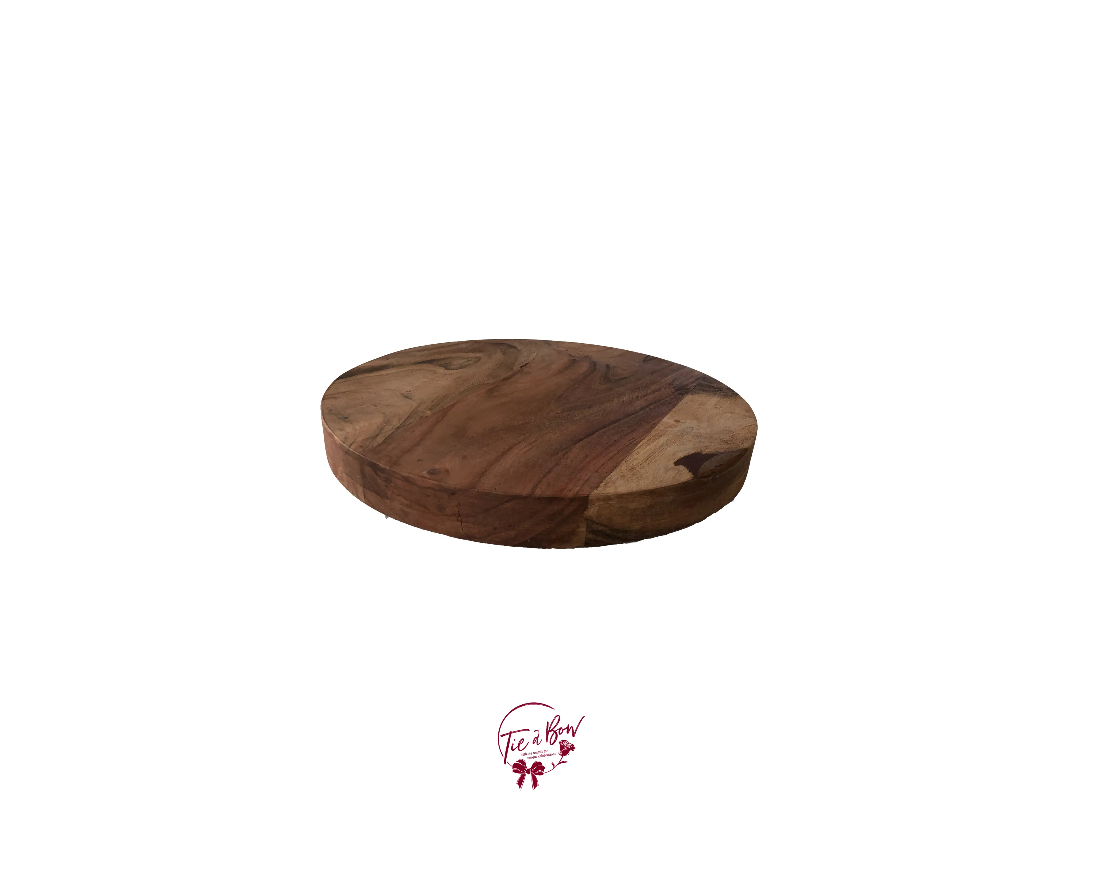 Round Wood Footed Tray